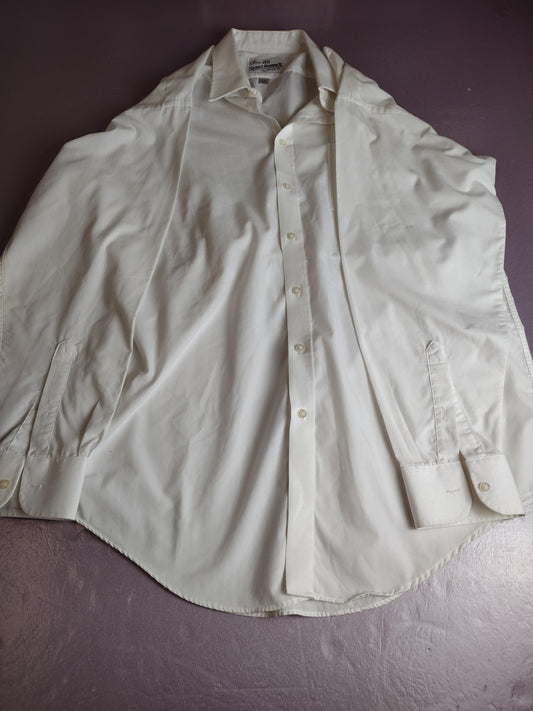 Sears Roebuck Shirt Mens 17 36/37 Tall White Button Front Long Sleeve Dress