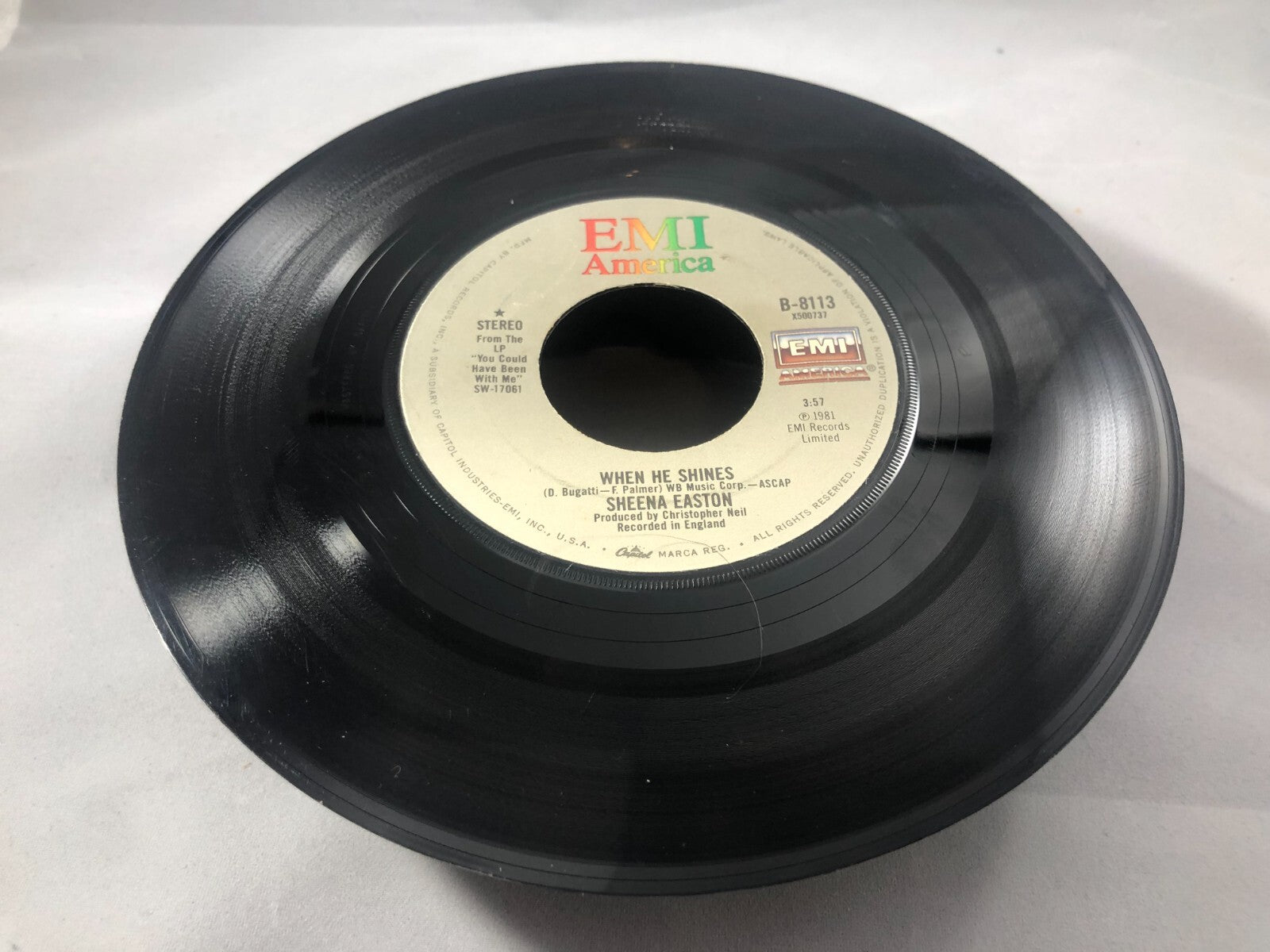 SHEENA EASTON When He Shines 45 7" POP ROCK Record Vinyl Records 1982 VG