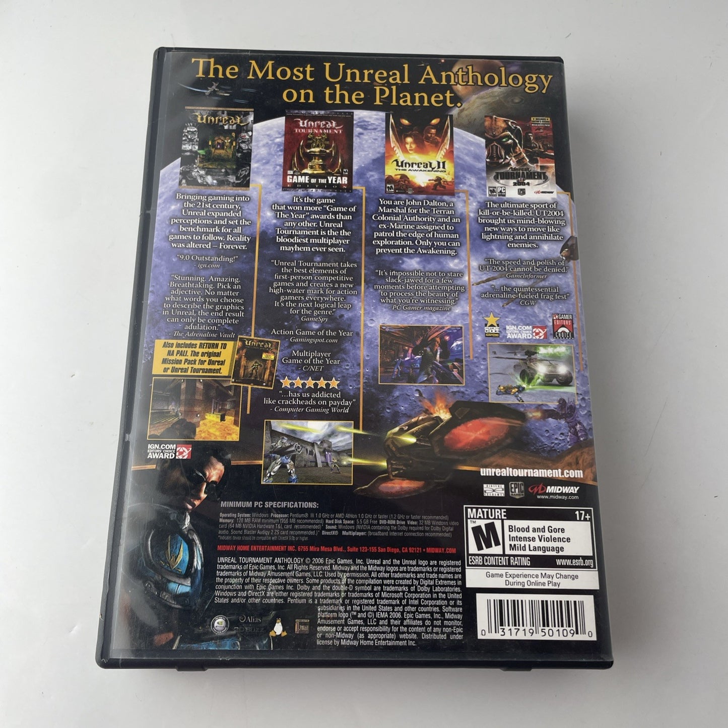 Unreal Anthology PC DVD-ROM 2006 CIB Complete W/ Key Code & Soundtrack CD
