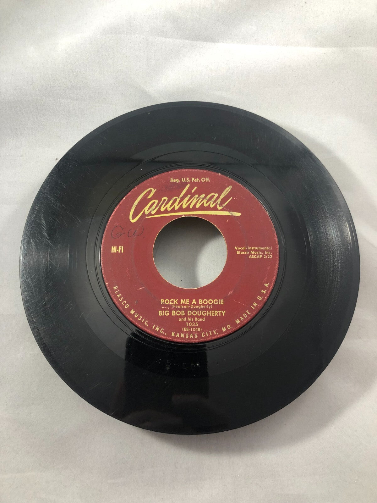 KANSAS CITY BLUES 1955 BIG BOB DOUGHERTY Rock Me A Boogie/Birmingham Jail 45rpm