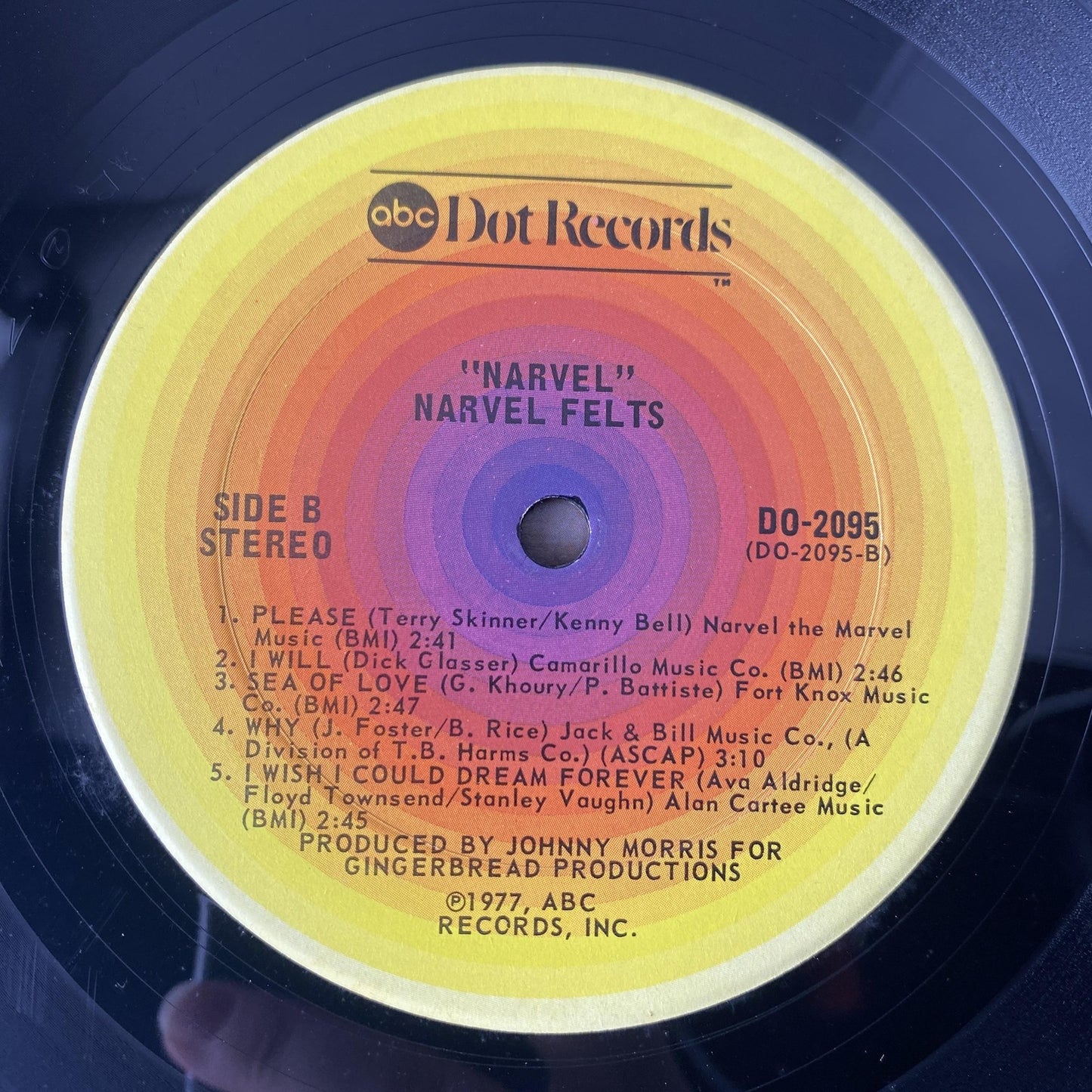 Vintage Narvel Felts Narvel 12" Black Vinyl LP 1977 ABC Dot DO-2095 Country