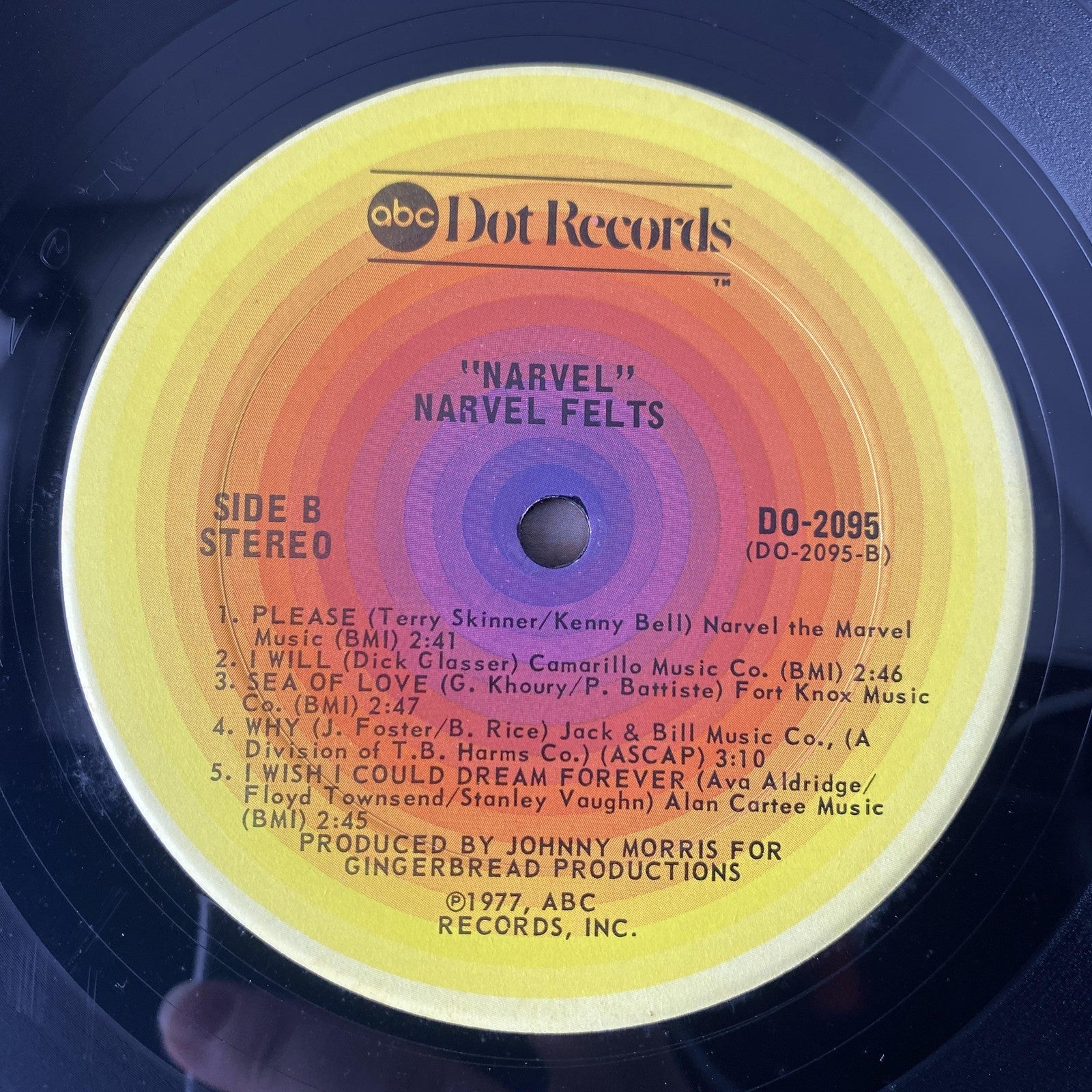 Vintage Narvel Felts Narvel 12" Black Vinyl LP 1977 ABC Dot DO-2095 Country