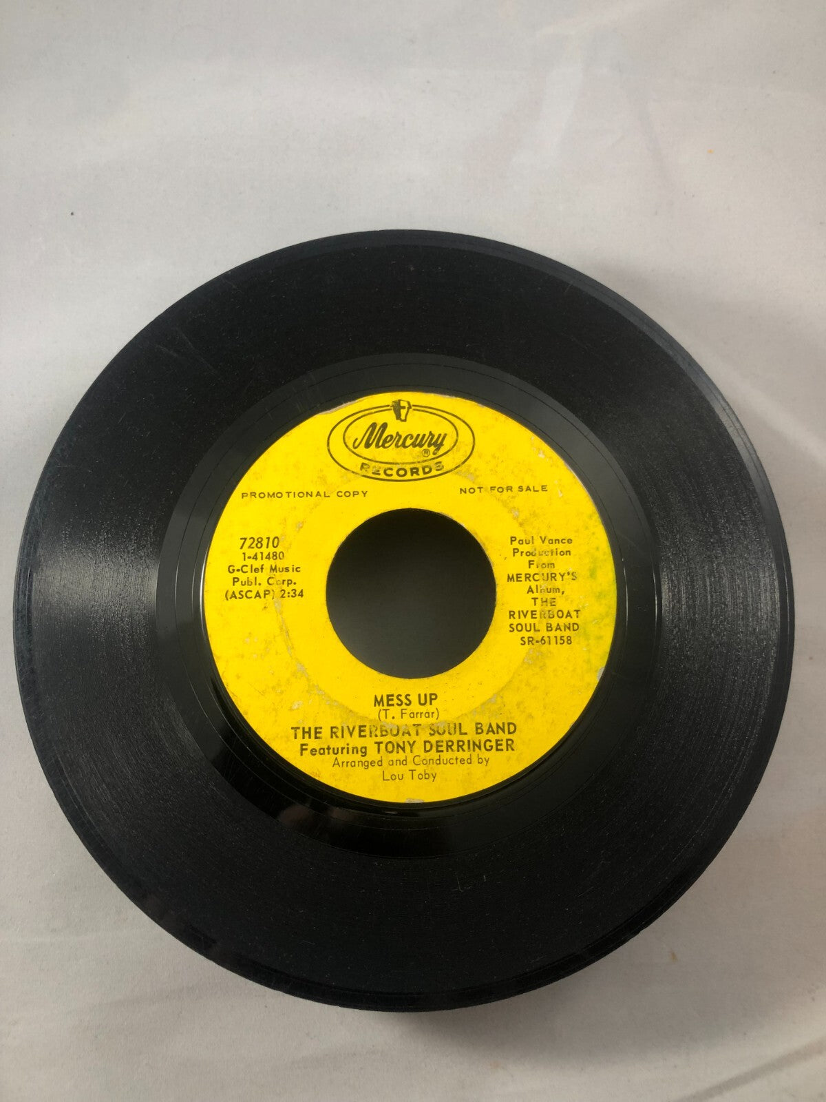 THE RIVERBOAT SOUL BAND MESS UP 45 RECORD CATCH A FALLING TONY DERRINGER PROMO