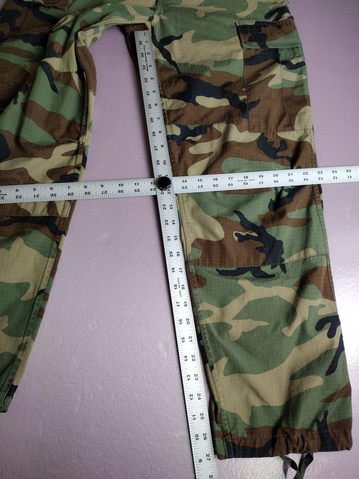 Camo BDU Pants Mens Small Regular Woodland Cargo Military Ripstop Army