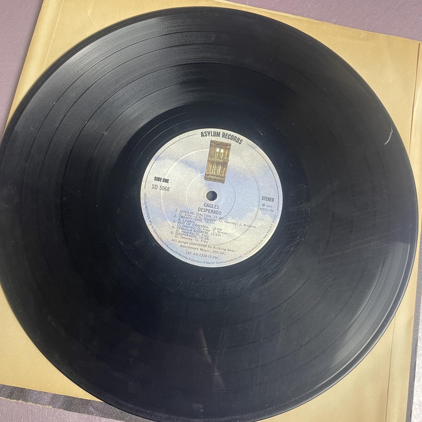 Vintage Eagles Desperado 12" Black Vinyl LP 1973 Asylum Country Rock Album