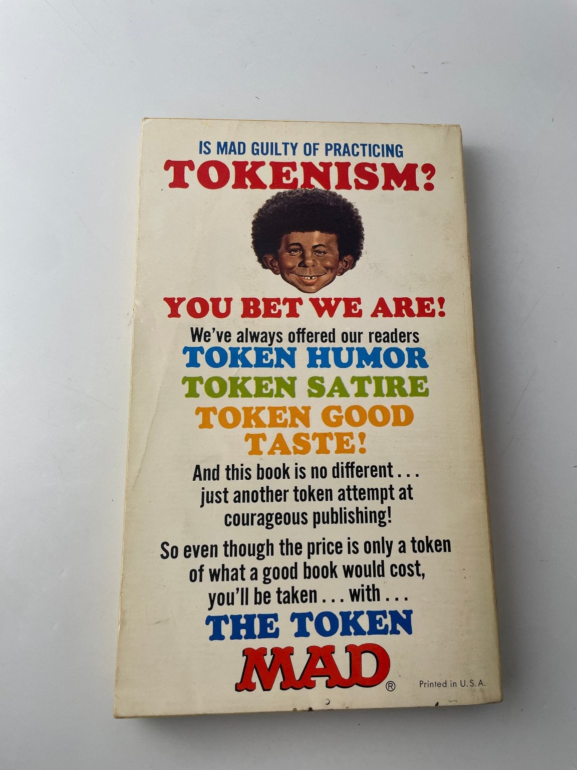 The Token Mad William M. Gaines 1973 First Printing Humor Warner Books