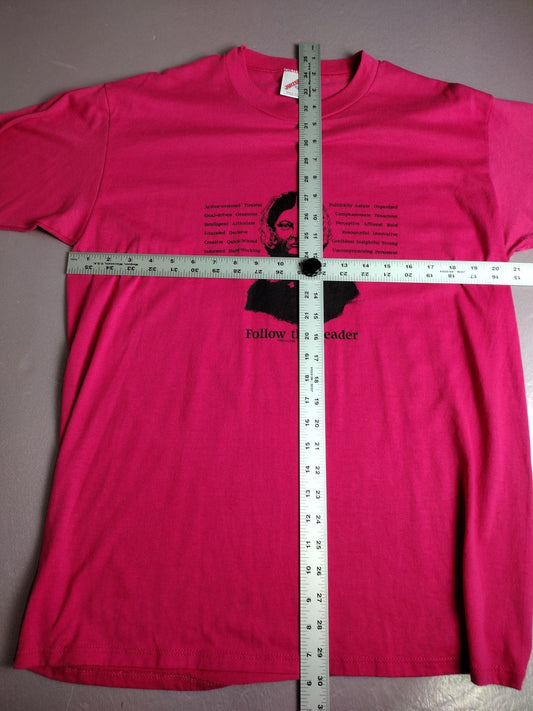Vintage Follow The Leader Shirt Mens XL Pink Feminist Graphic USA 90s Jerzees