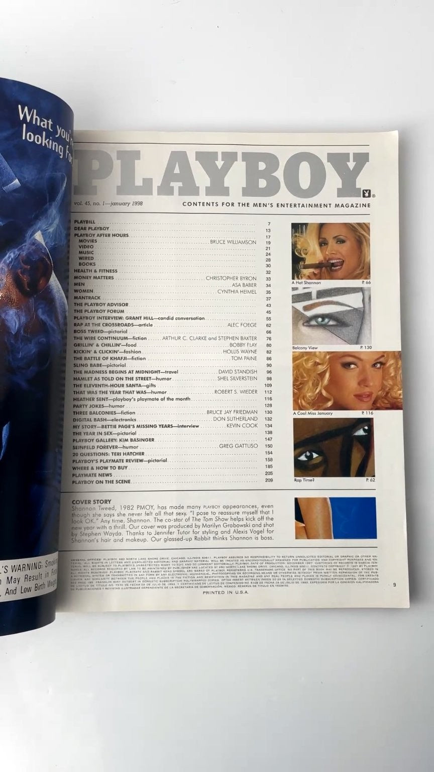 Playboy January 1998 Shannon Tweed Cover Holiday Anniversary Issue
