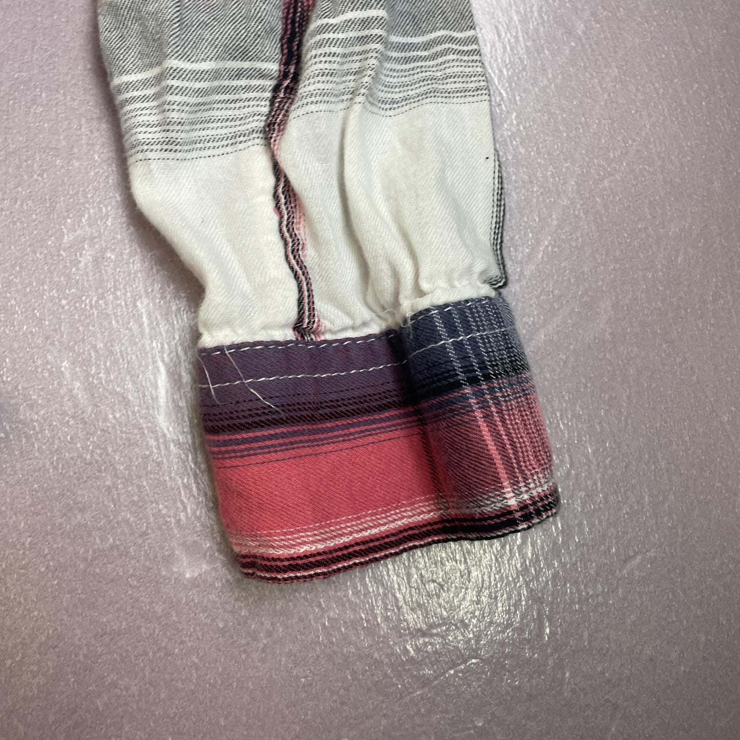 Mudd Shirt Womens Medium Pink Blue Plaid Button Down Long Sleeve Collared Casual