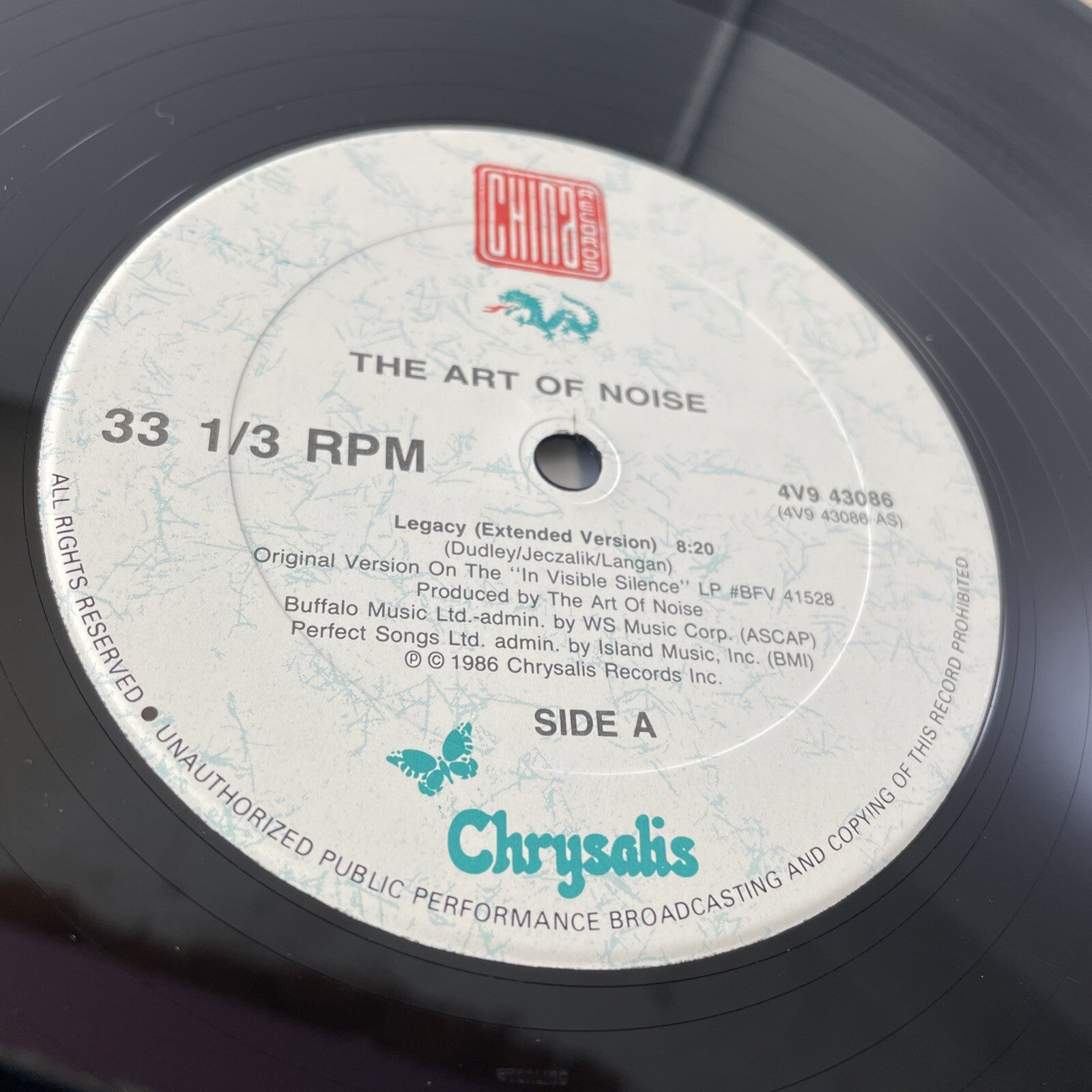 THE ART OF NOISE - LEGACY ORIG 1986 US 12" VINYL MAXI SINGLE