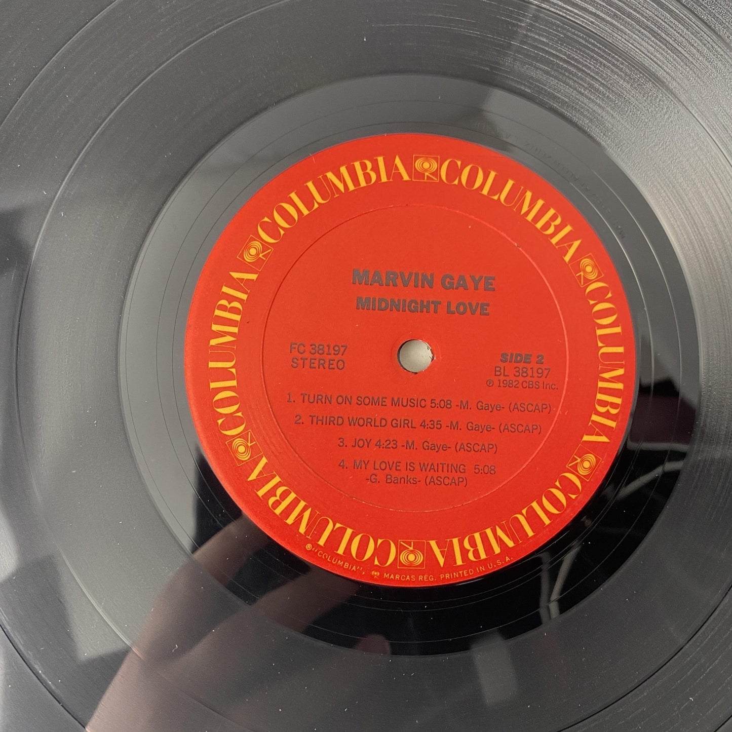 Vintage Marvin Gaye Midnight Love 12" Black Vinyl LP 1982 Columbia Soul Funk