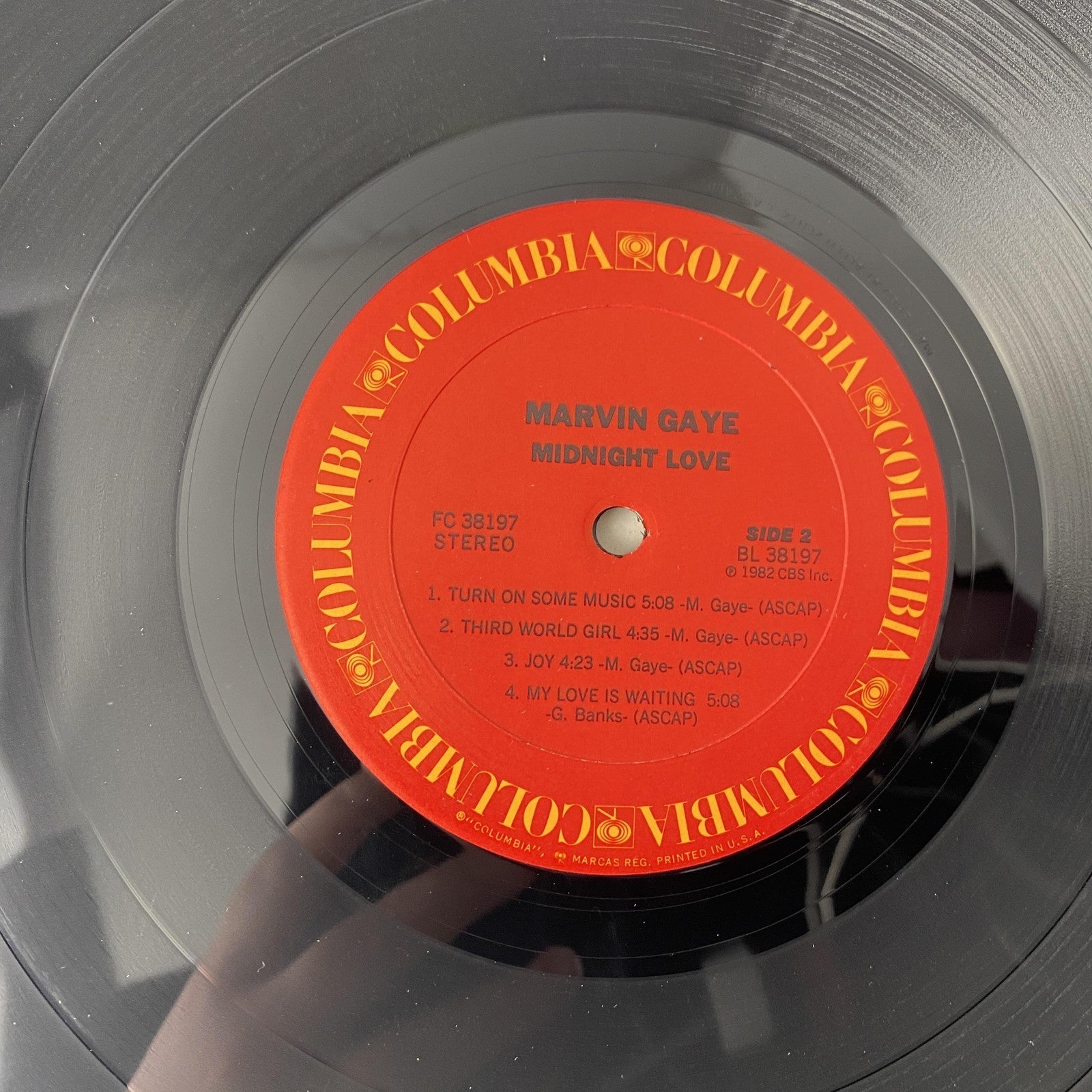 Vintage Marvin Gaye Midnight Love 12" Black Vinyl LP 1982 Columbia Soul Funk