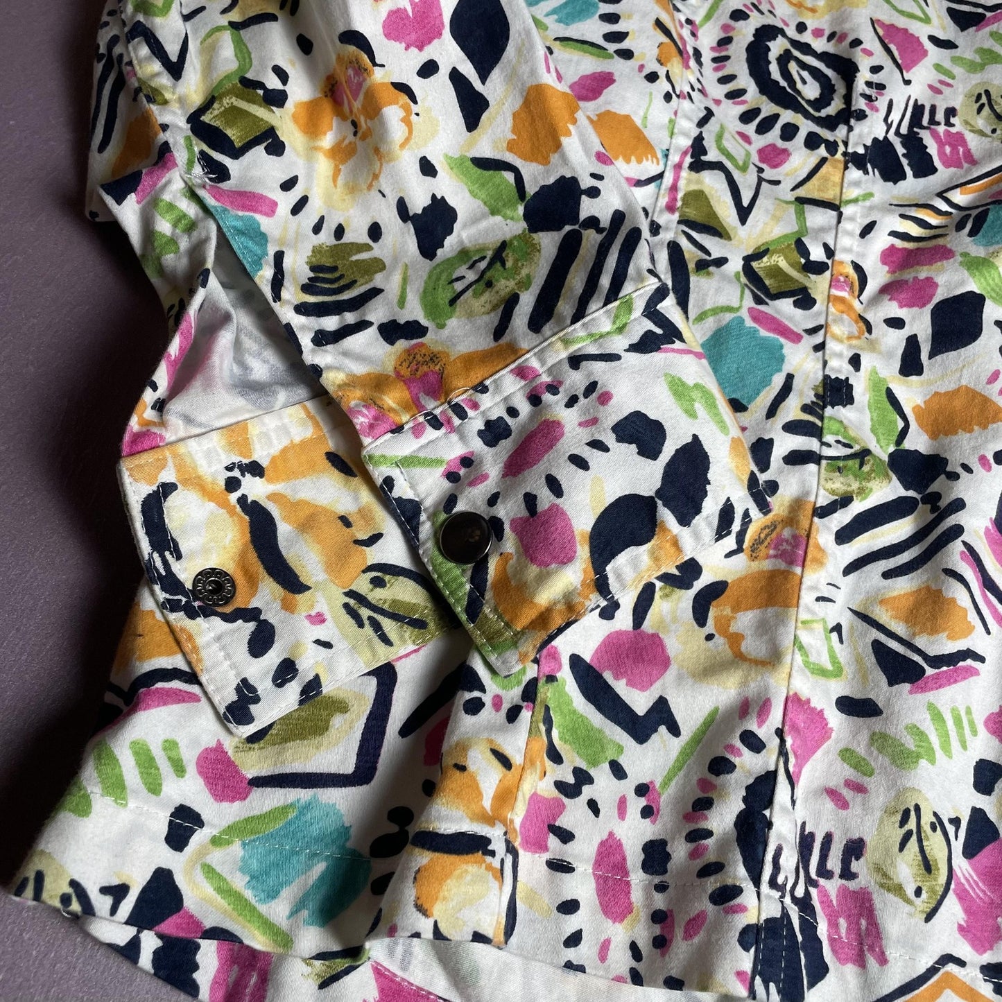 Bamboo Traders Shirt Womens 3X Multicolor Floral Abstract Snap Front Cotton