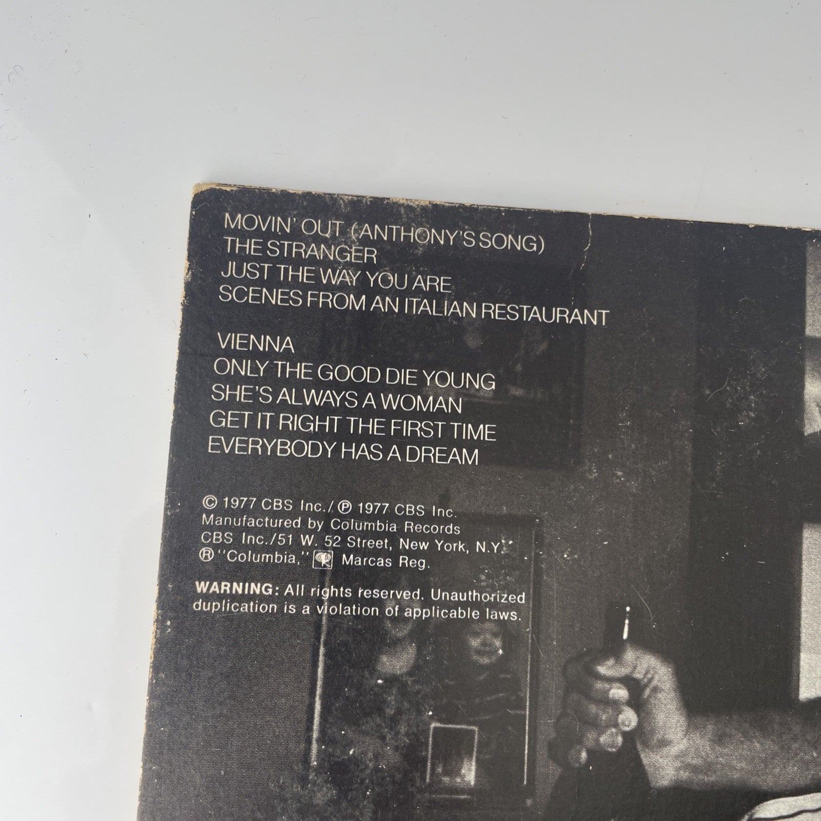 Billy Joel The Stranger 1977 LP Vinyl JC 34987 Columbia VG Record See Pics