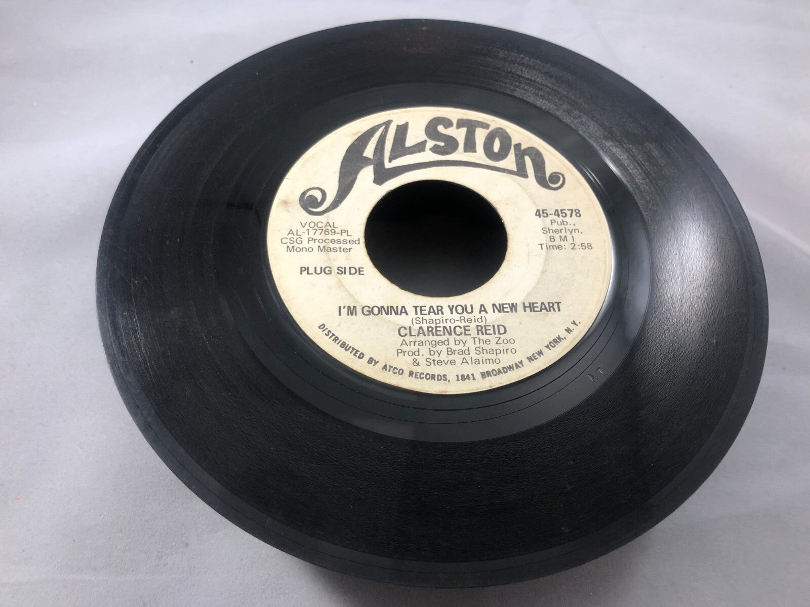 CLARENCE REID I'm Gonna Tear You A New Heart Vinyl 45 G Promo 1969 Soul