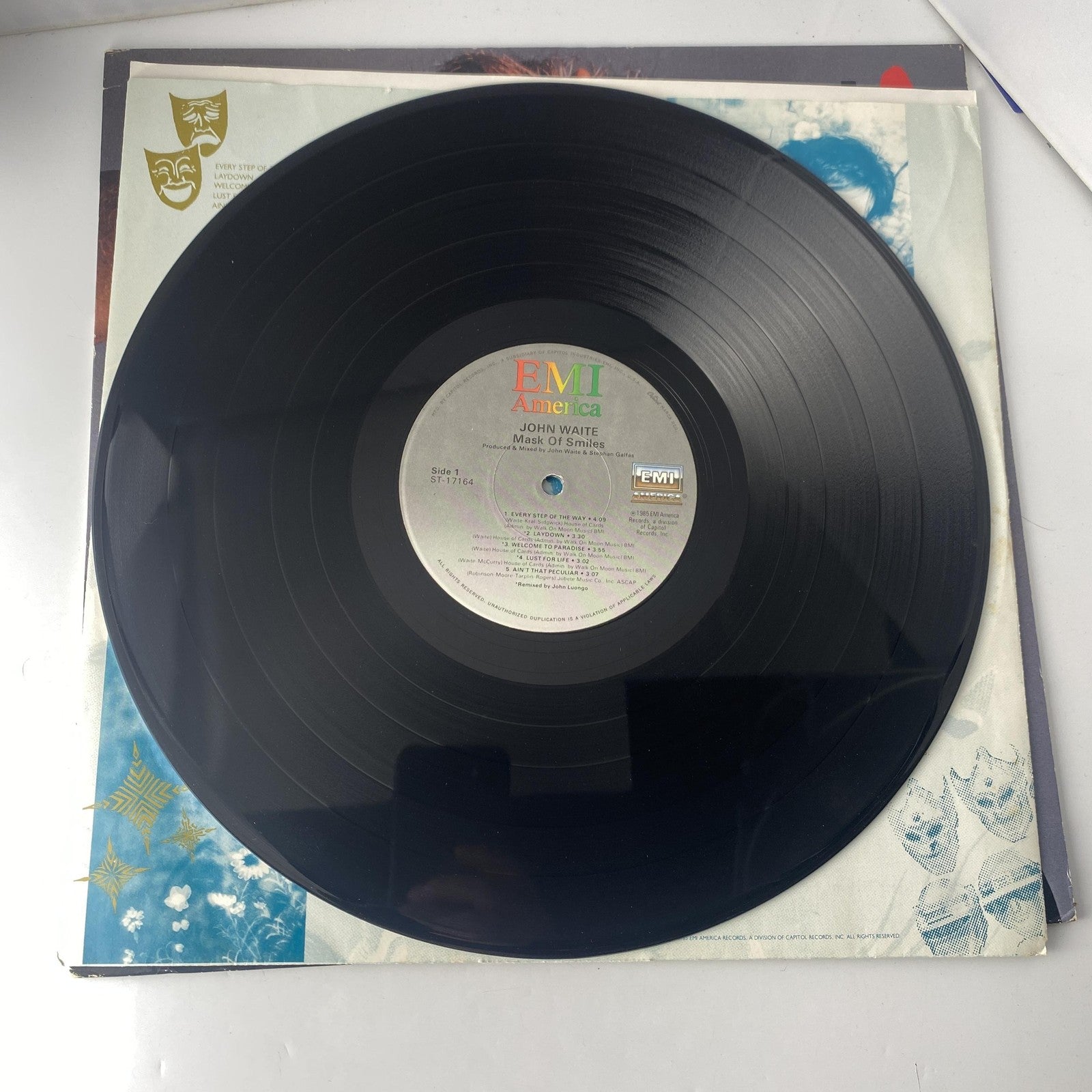 Vintage John Waite Mask Of Smiles 12" Black Vinyl LP 1985 EMI Pop Rock Album