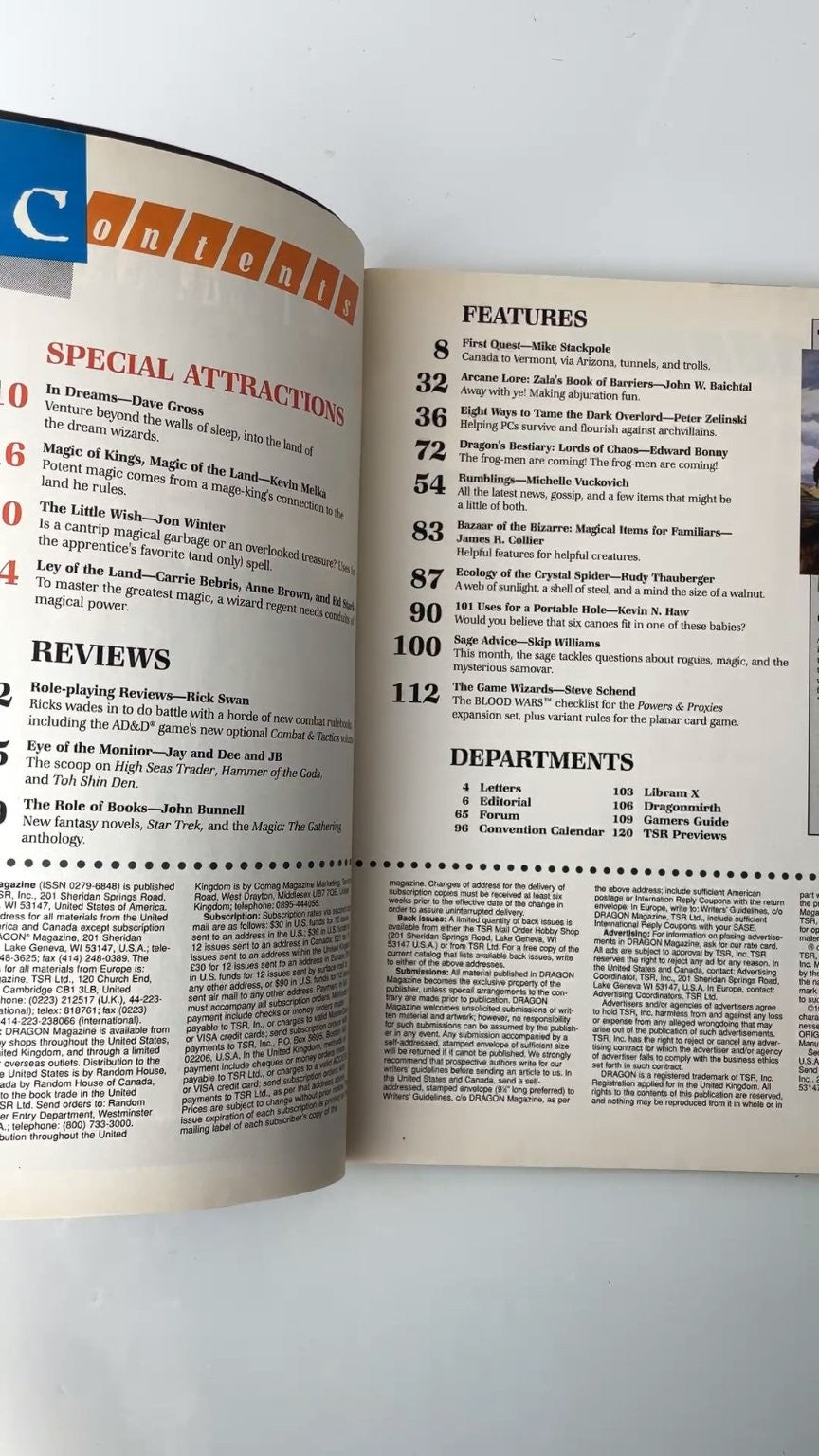 Dragon Magazine No. 221 1995 TSR Advanced Dungeons & Dragons RPG