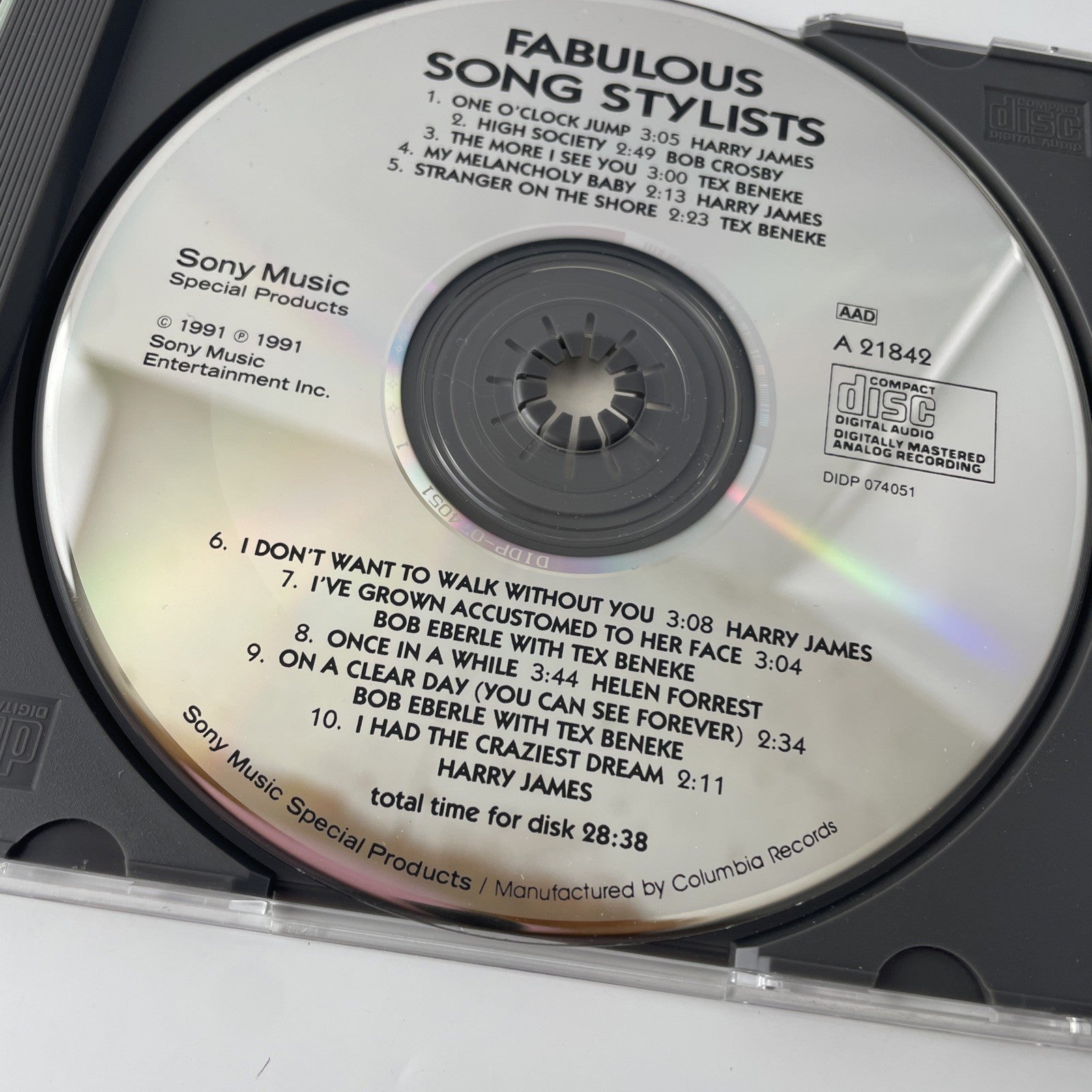 Fabulous Songs Stylists -Harry James, Bob Crosby, Tex Beneke , Bob Eberle CD