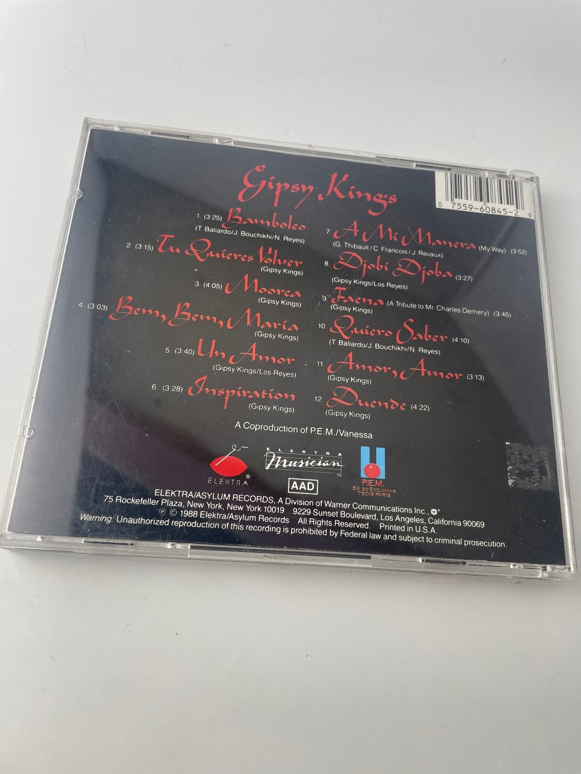 Gipsy Kings - Gipsy Kings CD 1988 Flamenco Rumba Elektra Asylum