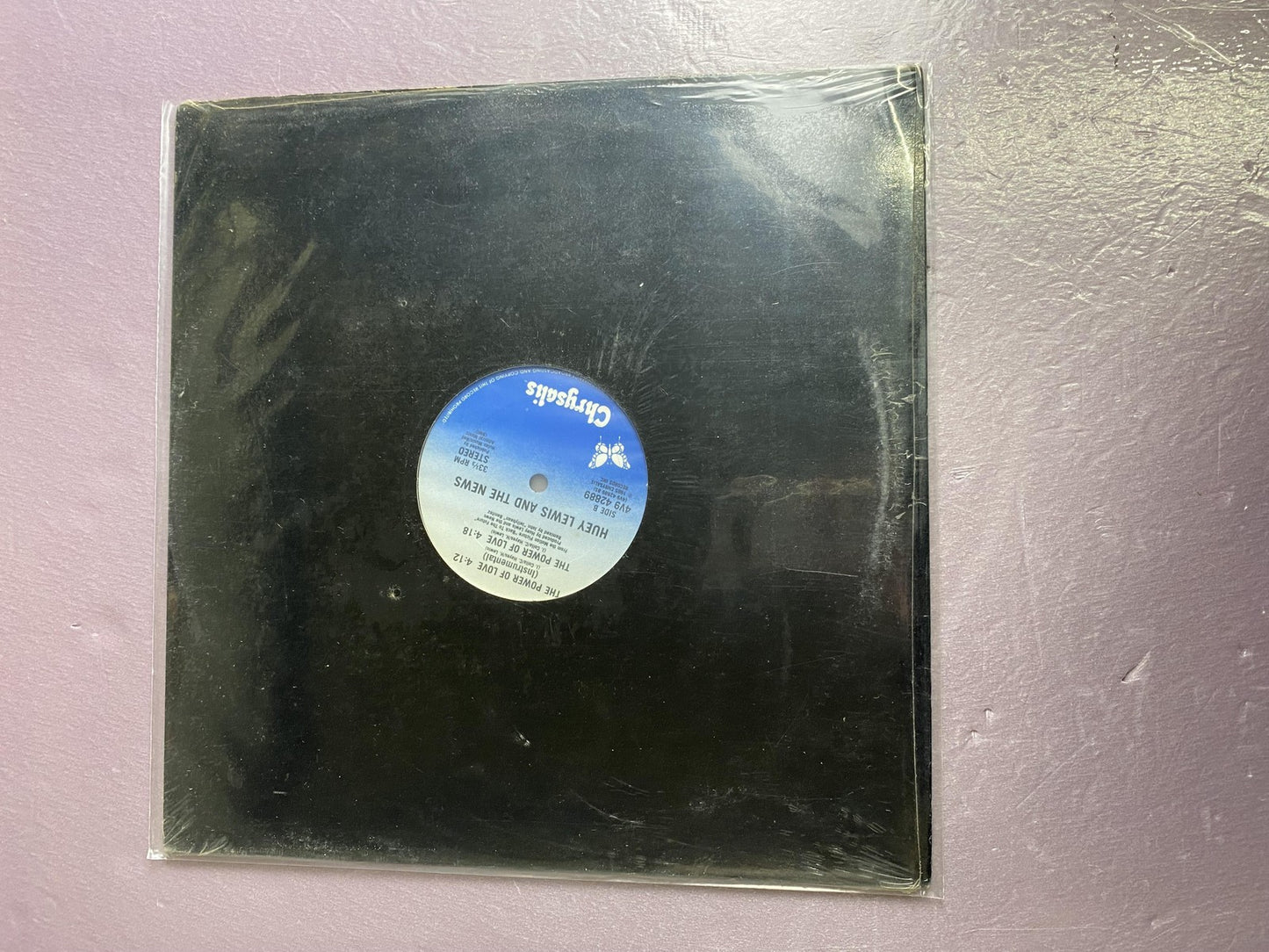 Vintage Huey Lewis & The News Power Of Love 12" Vinyl Chrysalis Rock OST