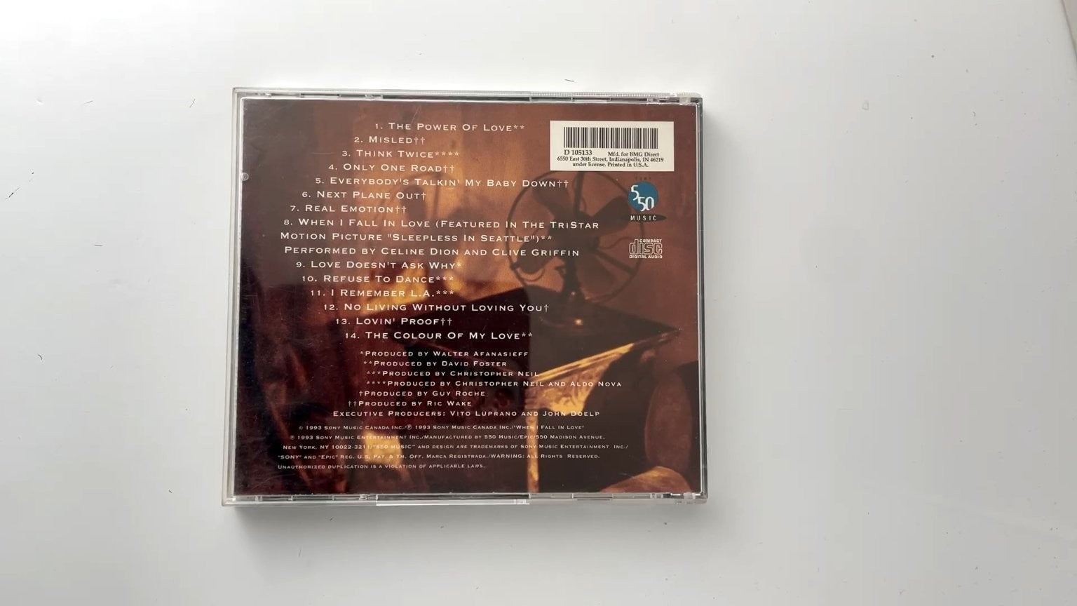 Celine Dion - The Colour of My Love CD 1993 Pop 550 Music/Epic