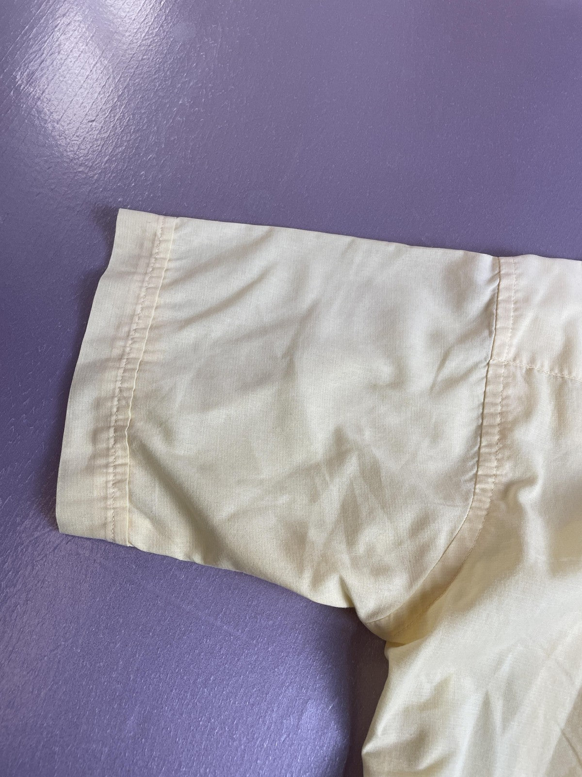 Flying R Ranchwear Western Shirt Mens 16 Yellow Pearl Snap Short Sleeve USA