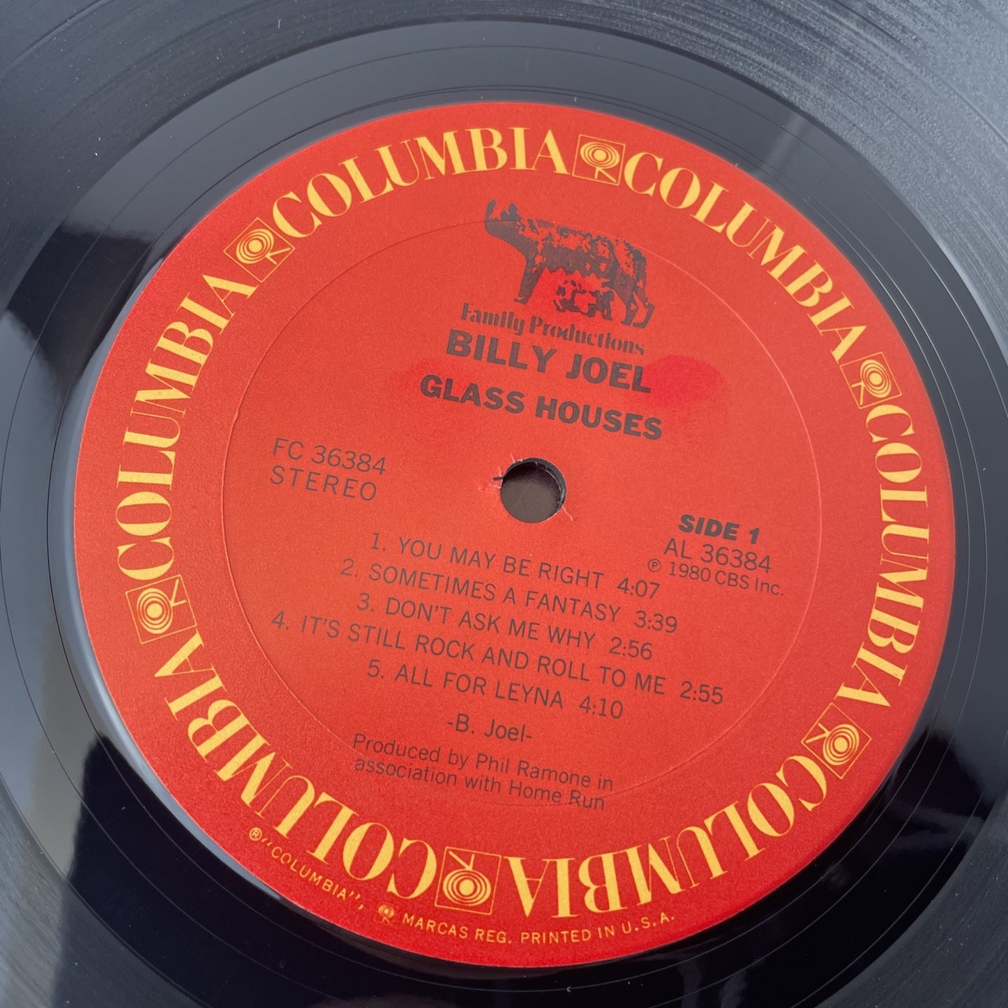 Billy Joel Glass Houses FC 36384 Vinyl LP Record Album VG+ W/ Inner