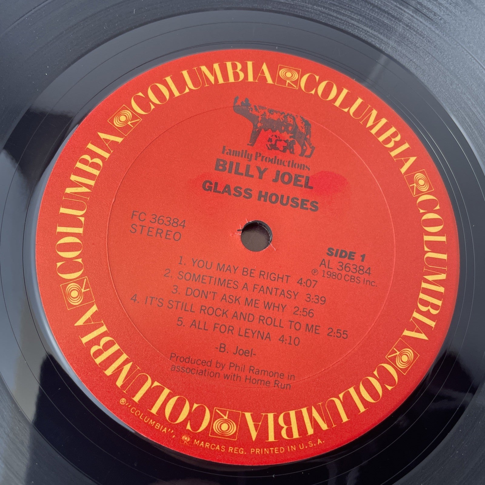 Billy Joel Glass Houses FC 36384 Vinyl LP Record Album VG+ W/ Inner