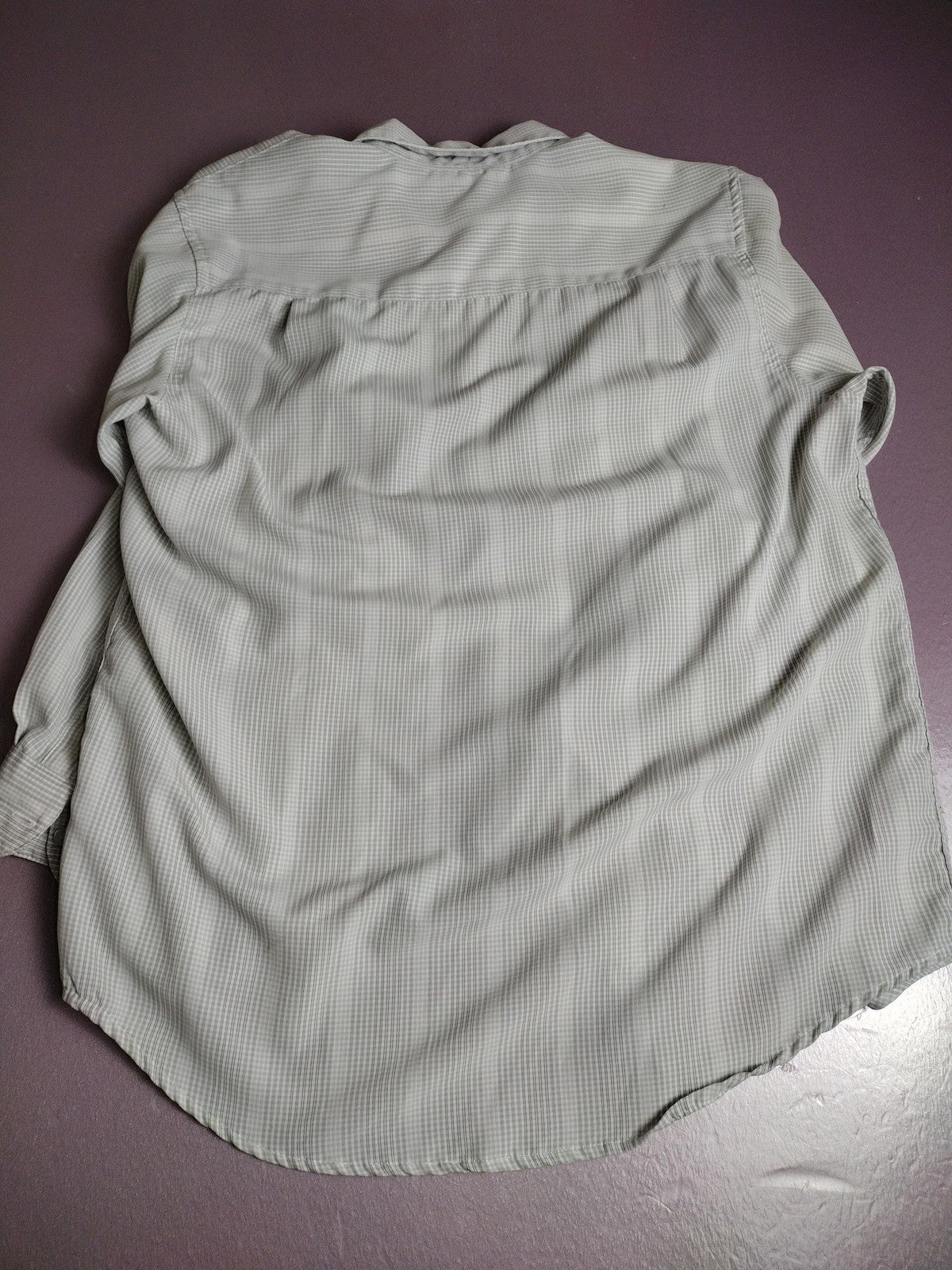 Radar Shirt Mens Large Gray Green Check Button Down Long Sleeve Casual Dress