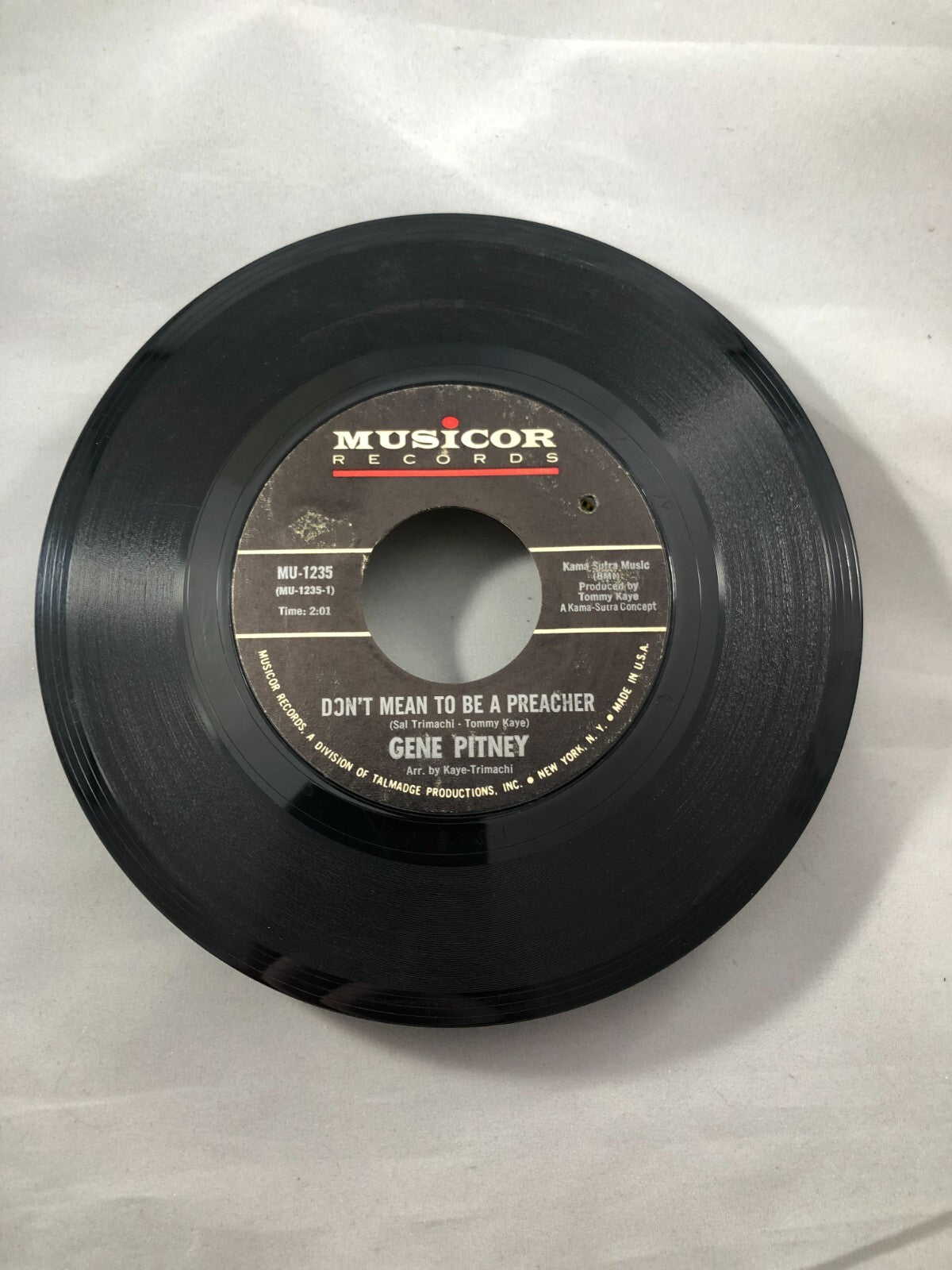 Gene Pitney - Animal Crackers 7" VG+ Vinyl 45 Musicor MU 1235 USA 1967 VG+