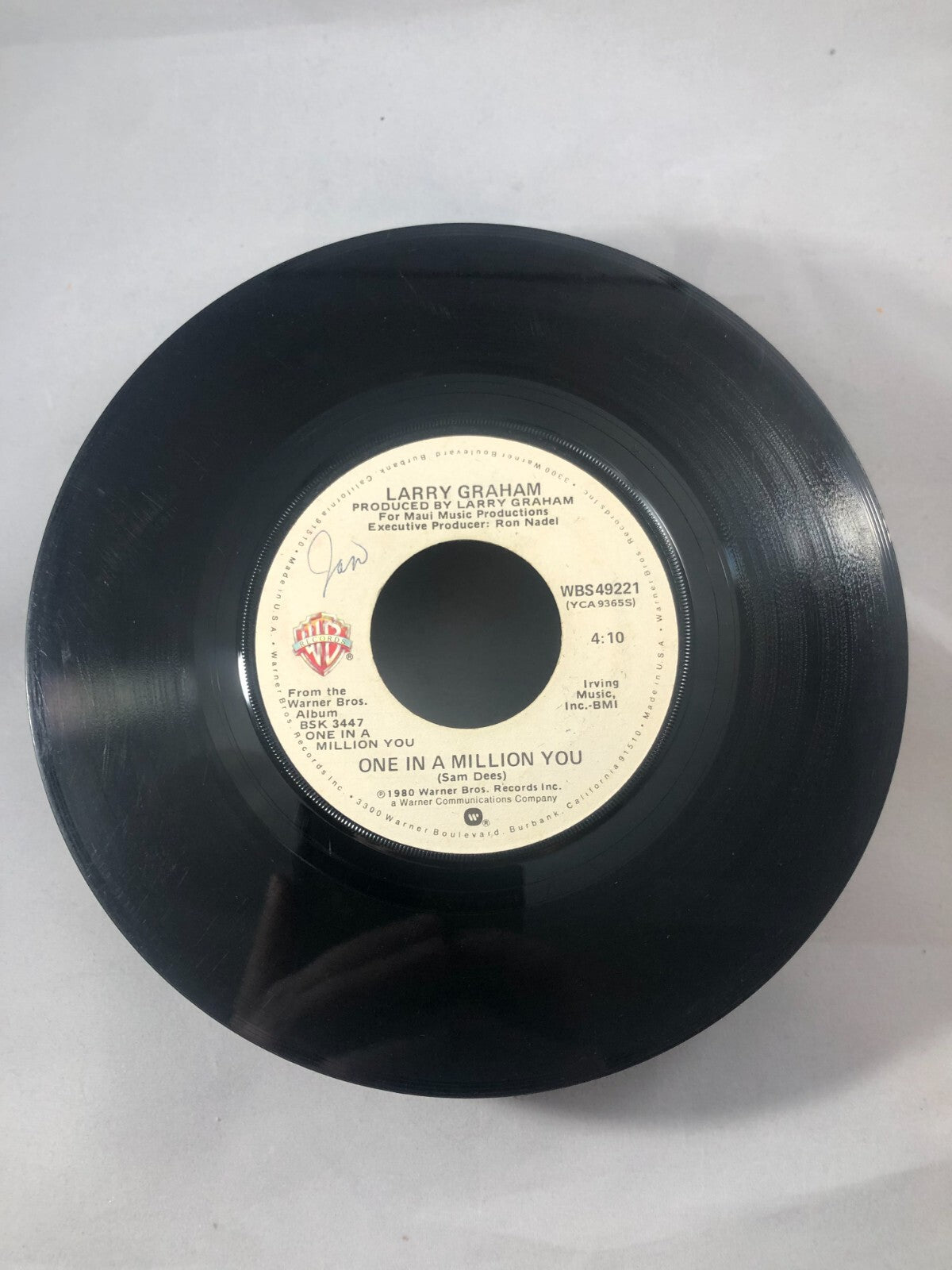 Larry Graham 45 RPM Record WARNER One In A Million You / When We Get Married G