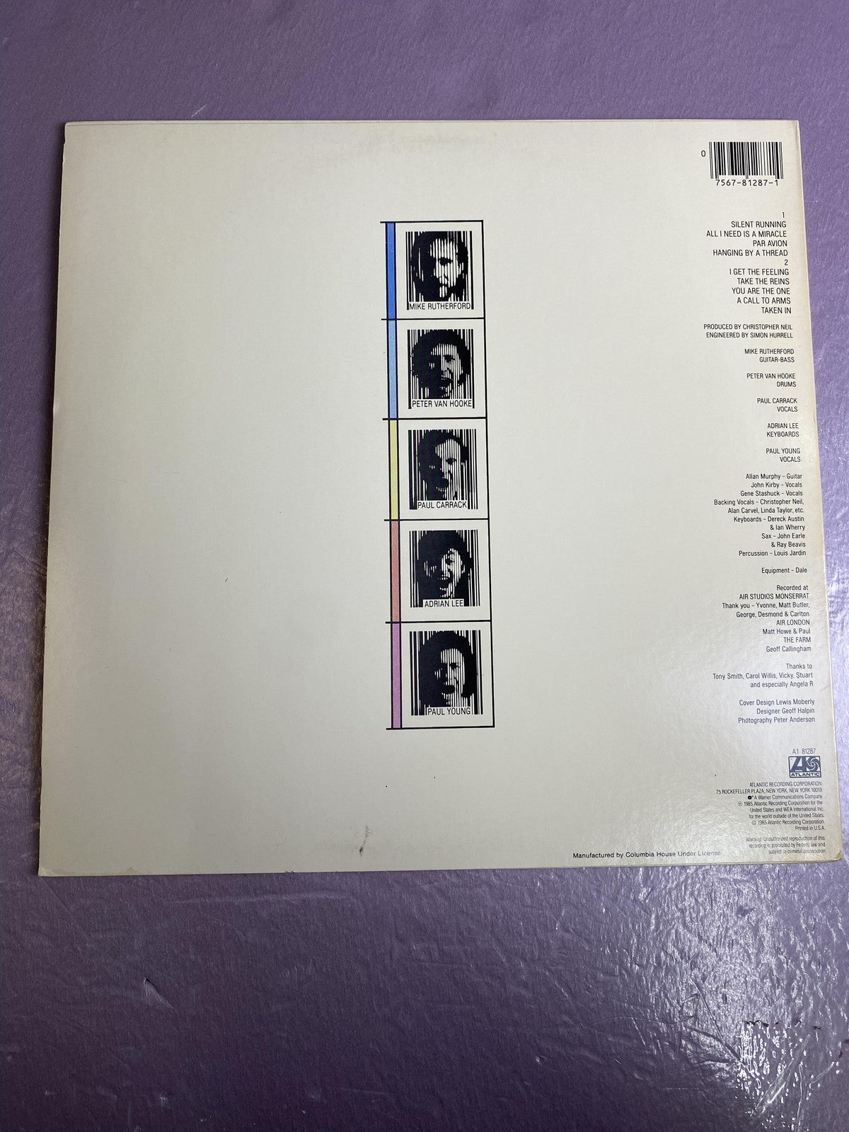 Vintage Mike + The Mechanics Self-Titled 12" Black Vinyl LP 1985 Anti Rock Pop