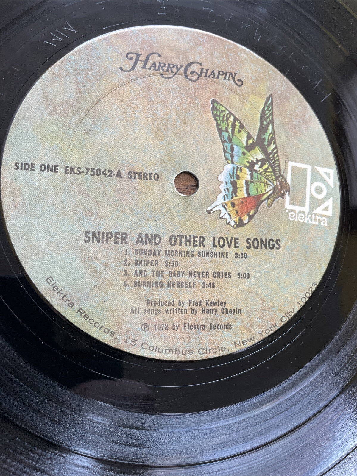 HARRY CHAPIN - Sniper & Other Love Songs (Elektra) - 12" Vinyl Record LP - VG (3