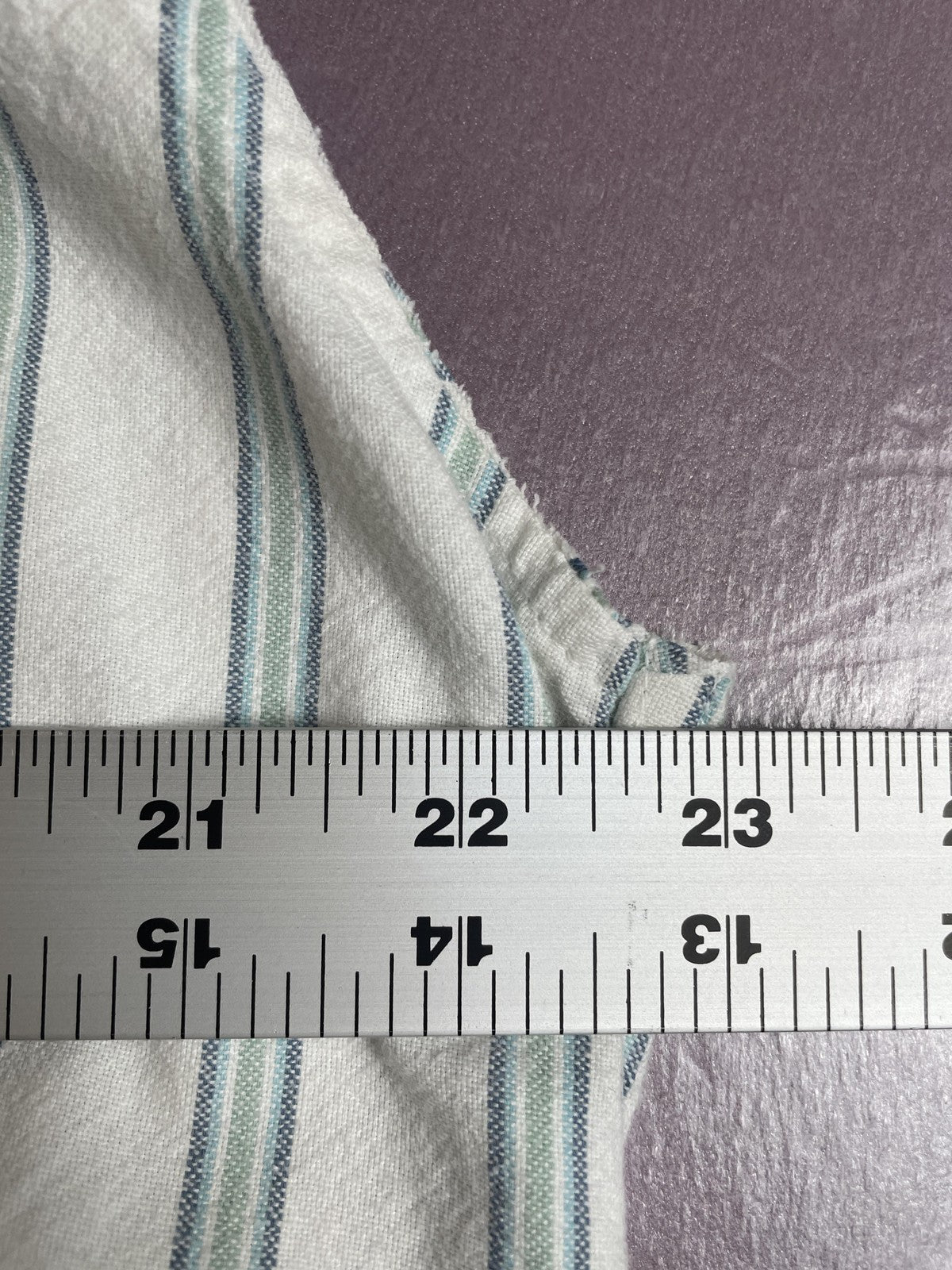 Machine Shirt Mens Large White Blue Green Stripe Sleeveless Button Down Cutoff