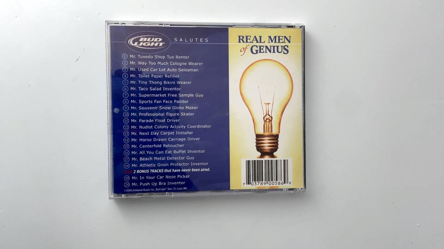 Bud Light Salutes Real Men of Genius Volume 1 CD 2003 Comedy Promo