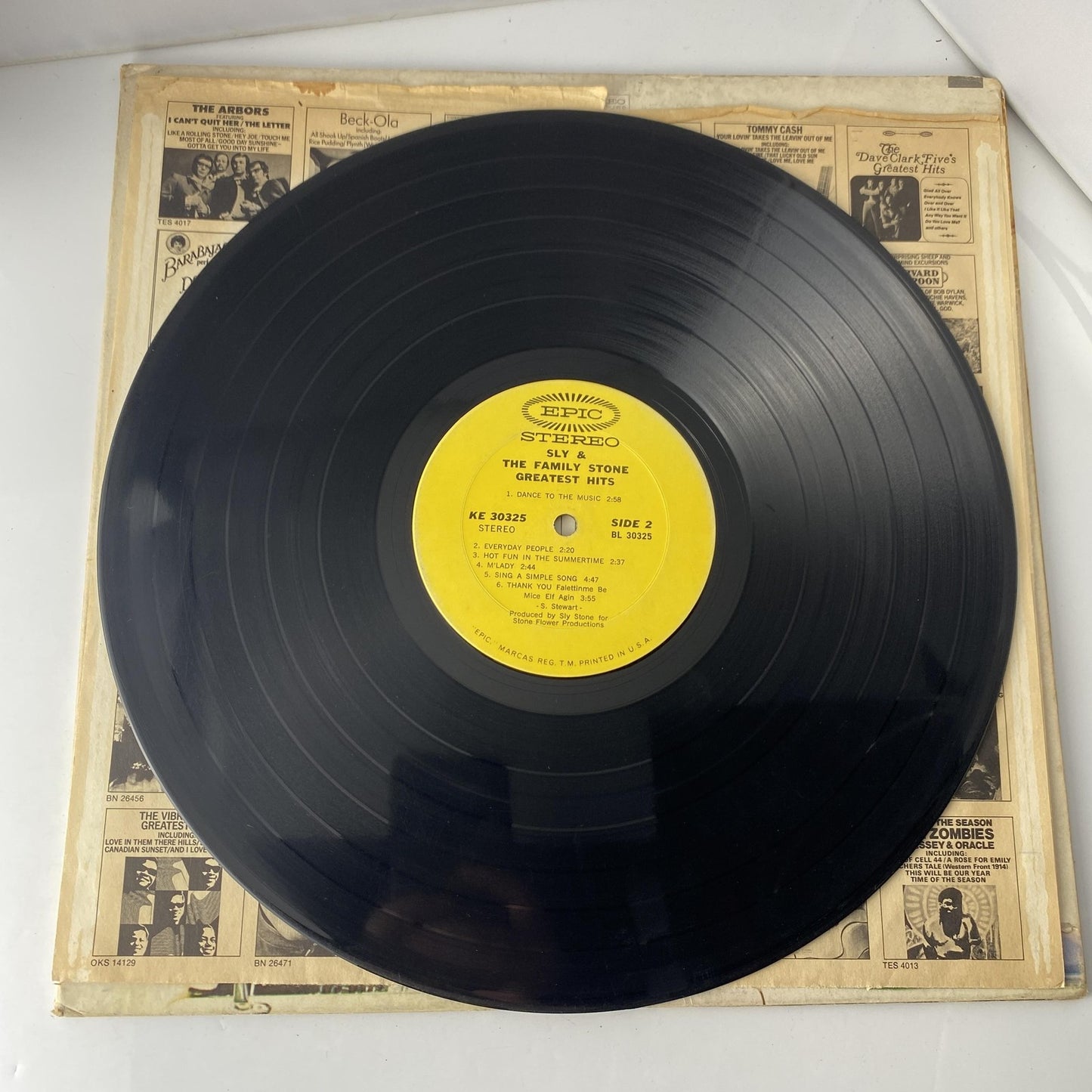 Vintage Sly & The Family Stone Greatest Hits 12" Black Vinyl LP 1970 Epic Funk