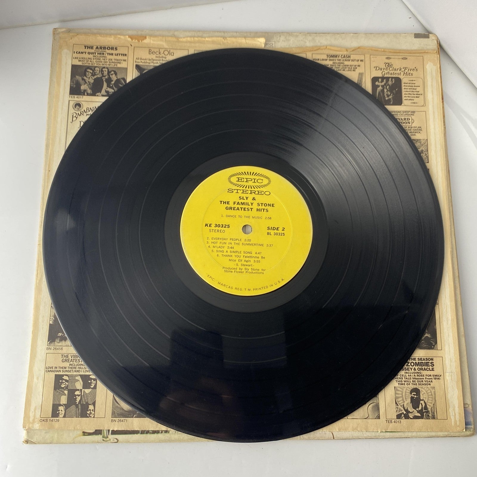 Vintage Sly & The Family Stone Greatest Hits 12" Black Vinyl LP 1970 Epic Funk