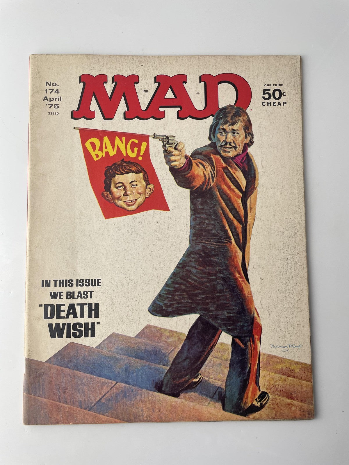 Vintage MAD Magazine 174 April 1975 Death Wish Satire Alfred E Neuman Humor