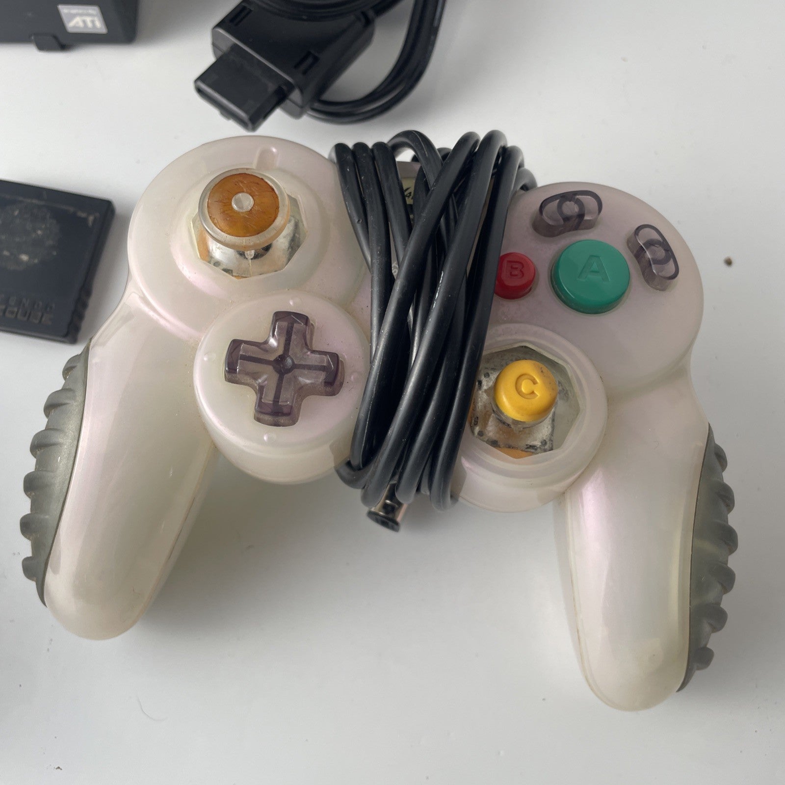 Nintendo GameCube Black Console DOL-001 TESTED Cables 2 Controllers 1 Oem