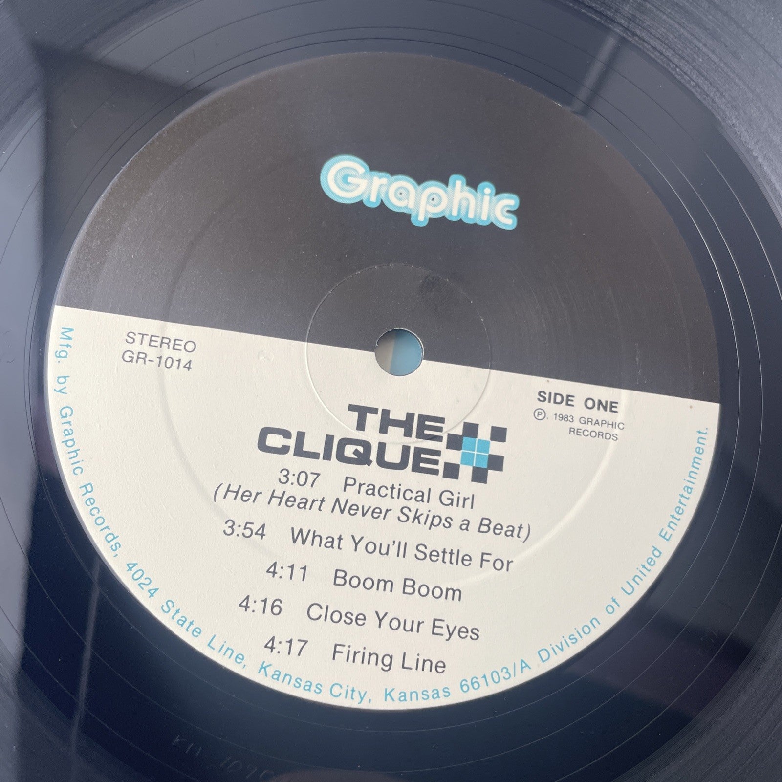 THE CLIQUE Self Titled 1983 LP Graphic GR 1014 + Insert Rare 80s Music Record