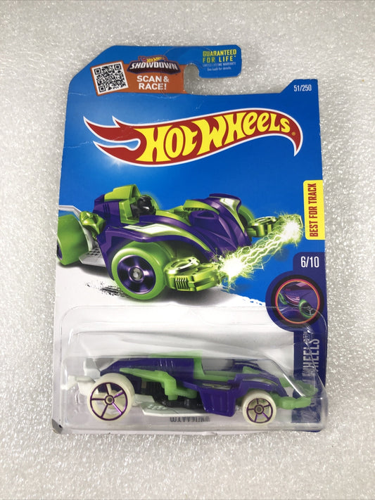 2016 Hot Wheels HW Glow Wheels Wattzup #51 Die cast Toy Car Scan Race