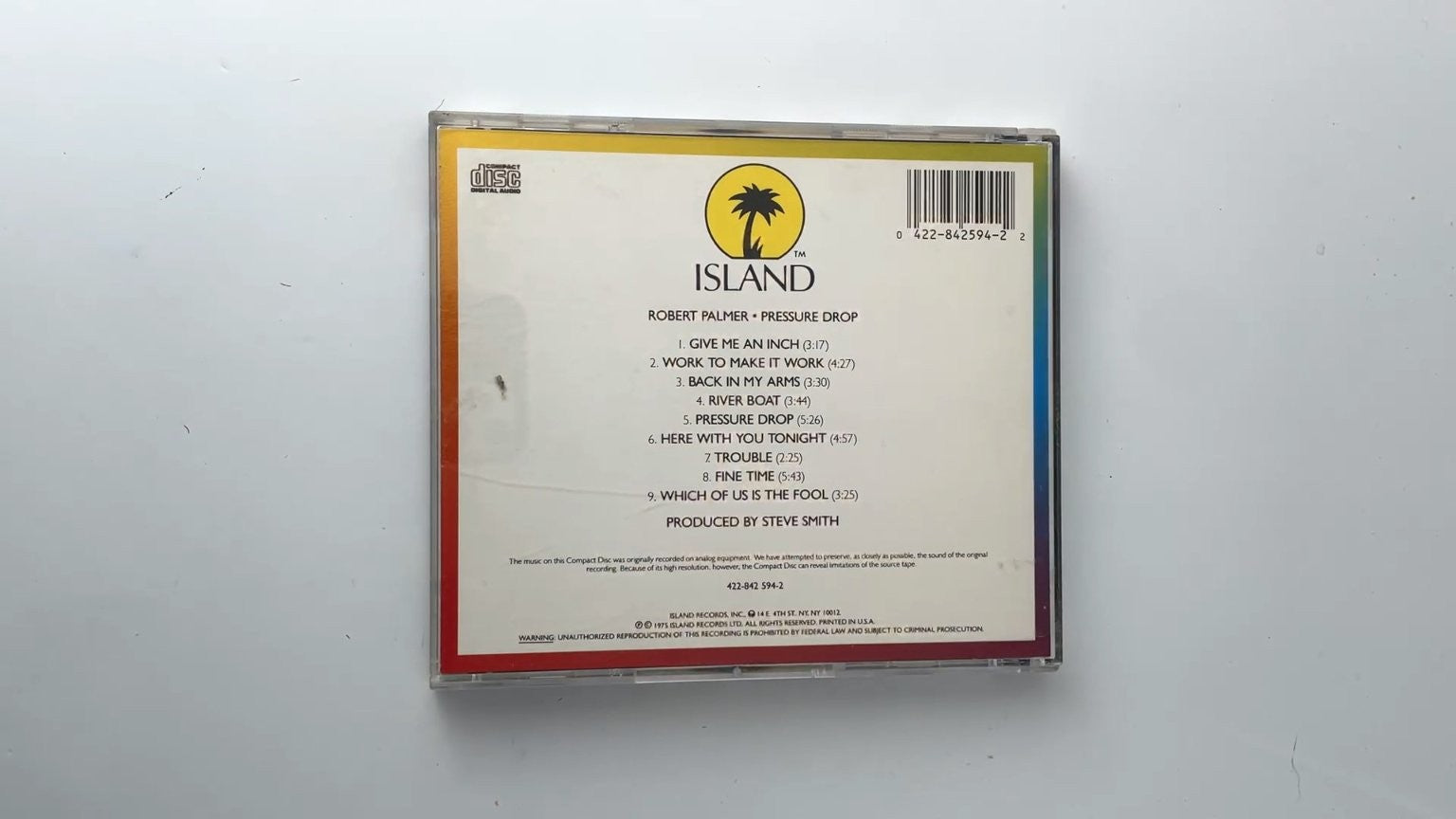 Robert Palmer - Pressure Drop CD 1975 Island Records Rock Pop