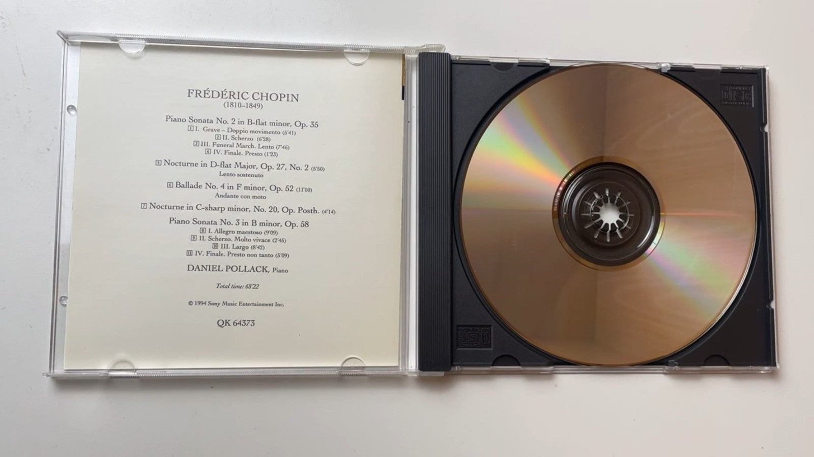 Chopin - The Romantic Piano CD 1994 Infinity Digital Classical QK64373