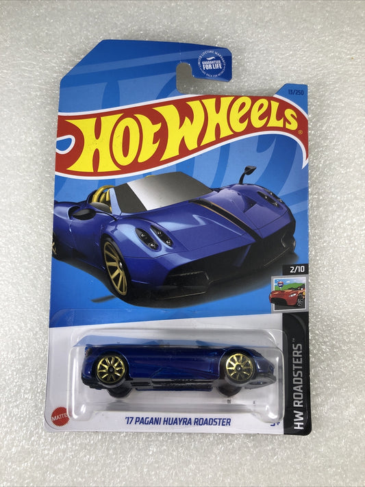 Hot Wheels 1/64 17 Pagani Huayra Roadster Blue Diecast Model Car NEW IN PACKAGE