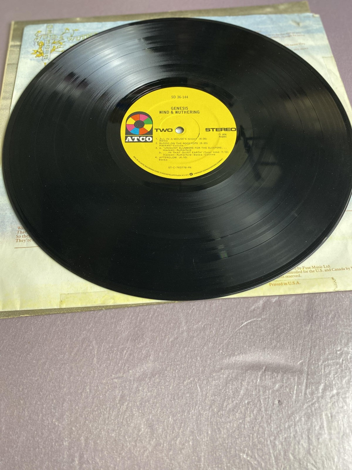 Vintage Genesis Wind & Wuthering 12" Vinyl LP ATCO SD 36-144 Prog Rock Album