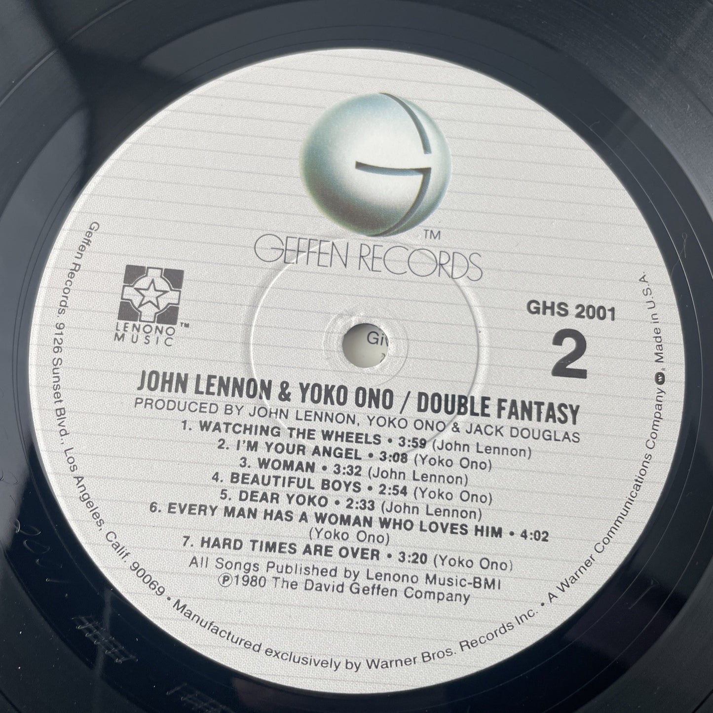 John Lennon & Yoko Ono, DOUBLE FANTASY, LP record, VG, Geffen GHS 2001