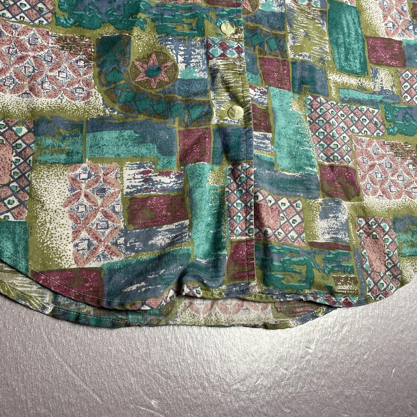 Vintage Arizona Jean Company Shirt Womens Medium Button Up Abstract 90s