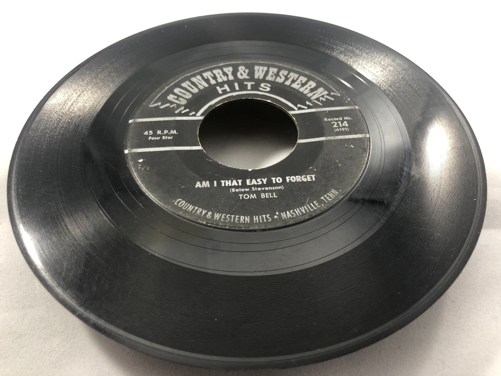 TOM BELL- Detroit City/Am I that Easy to Forget 45 G Country & Western Hits 214