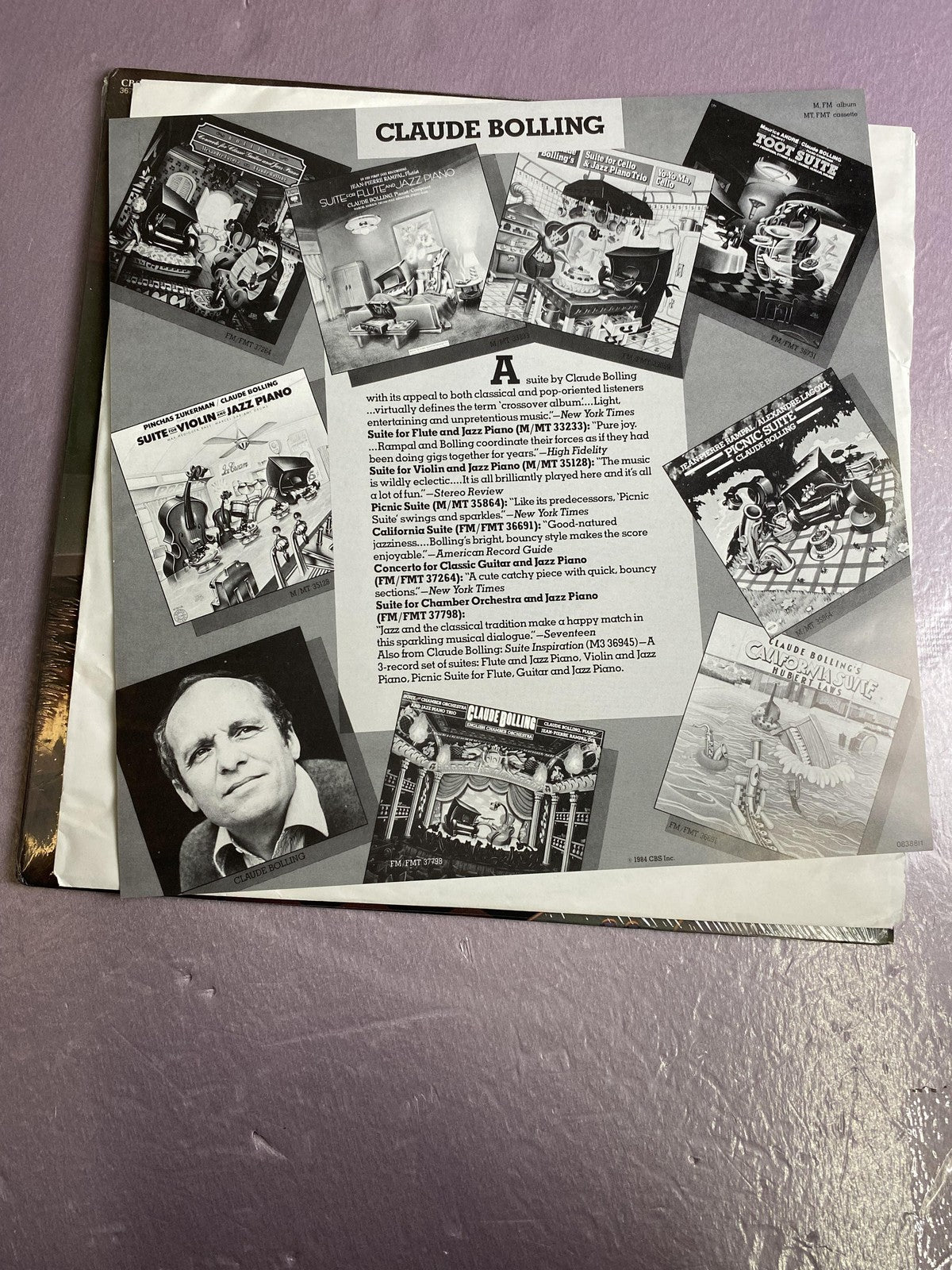 Vintage Maurice André Claude Bolling Toot Suite 12" Black Vinyl LP CBS Jazz