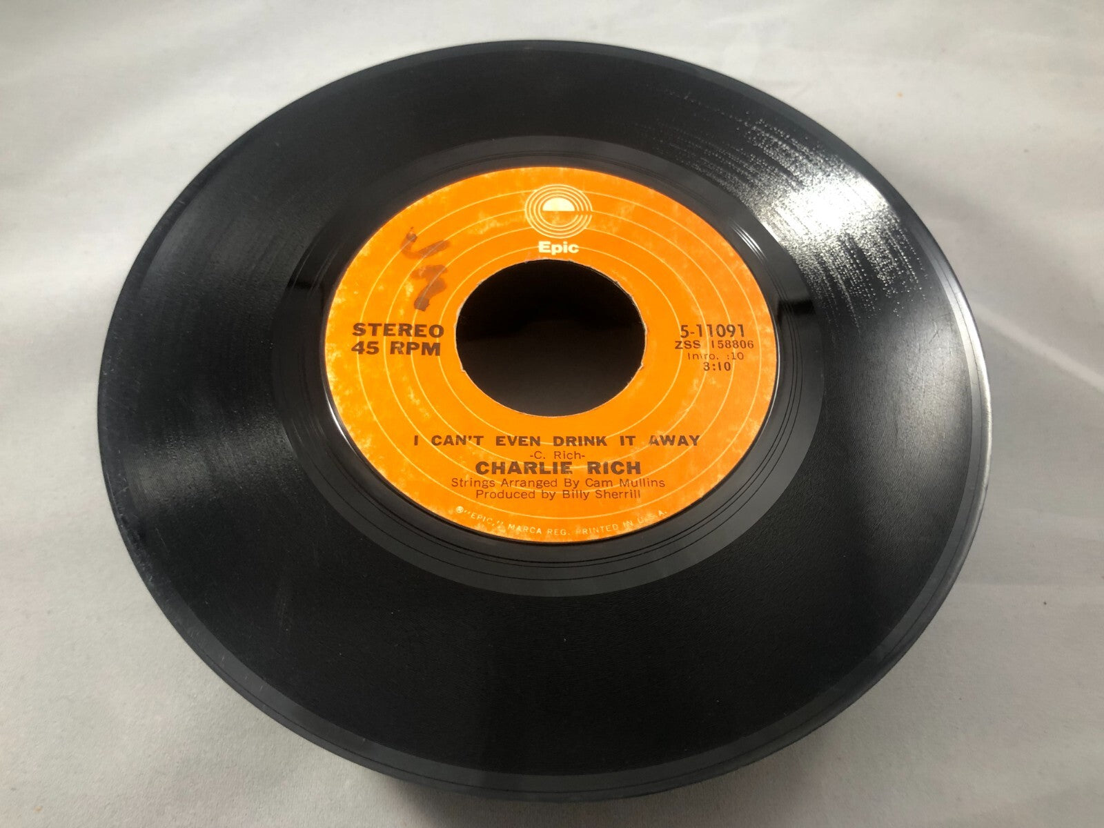 Charlie Rich 45 RPM Record-A Very Special Love Song VG see pics